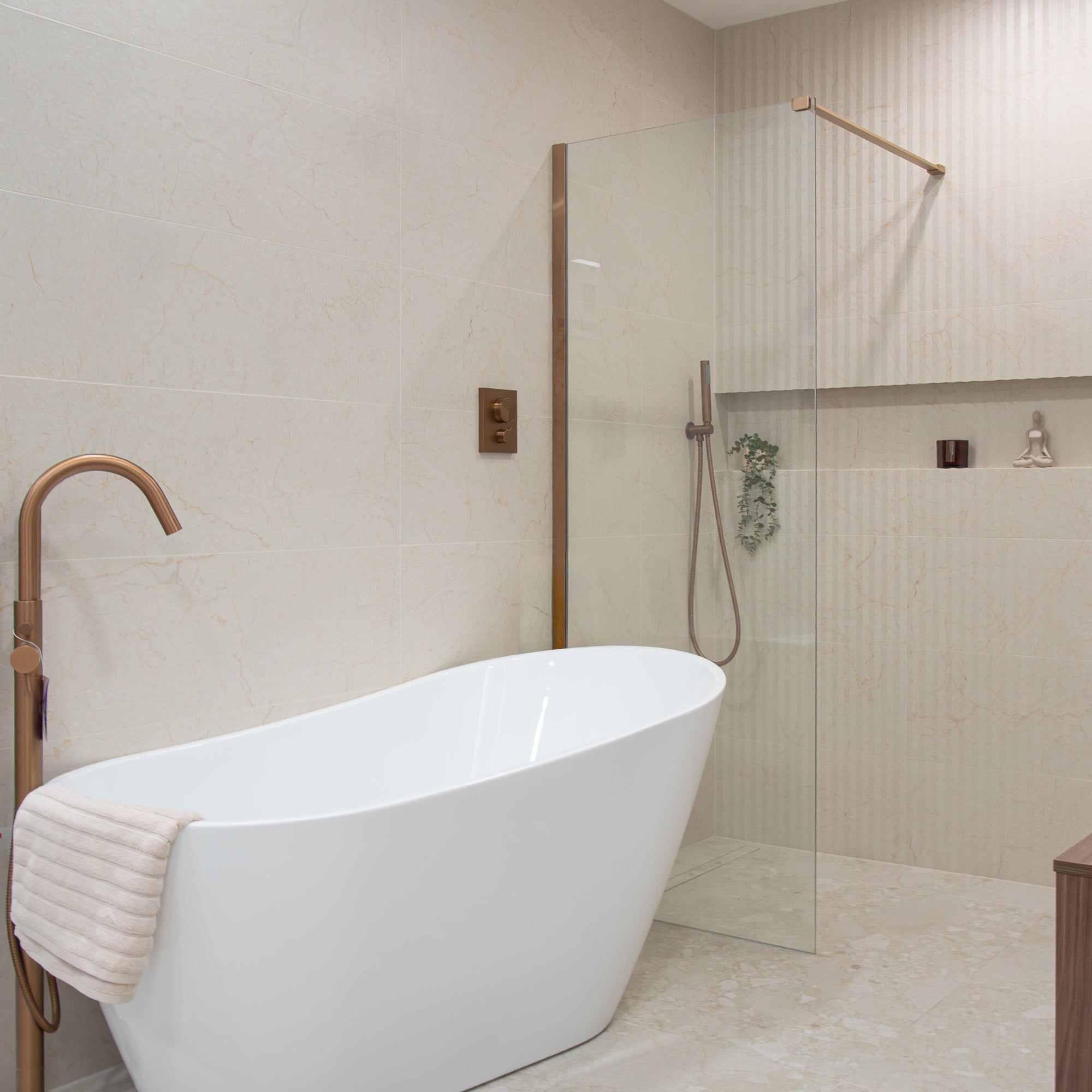 Cream-R Oasis Stone Effect Wall Tile 32x99cm Matt