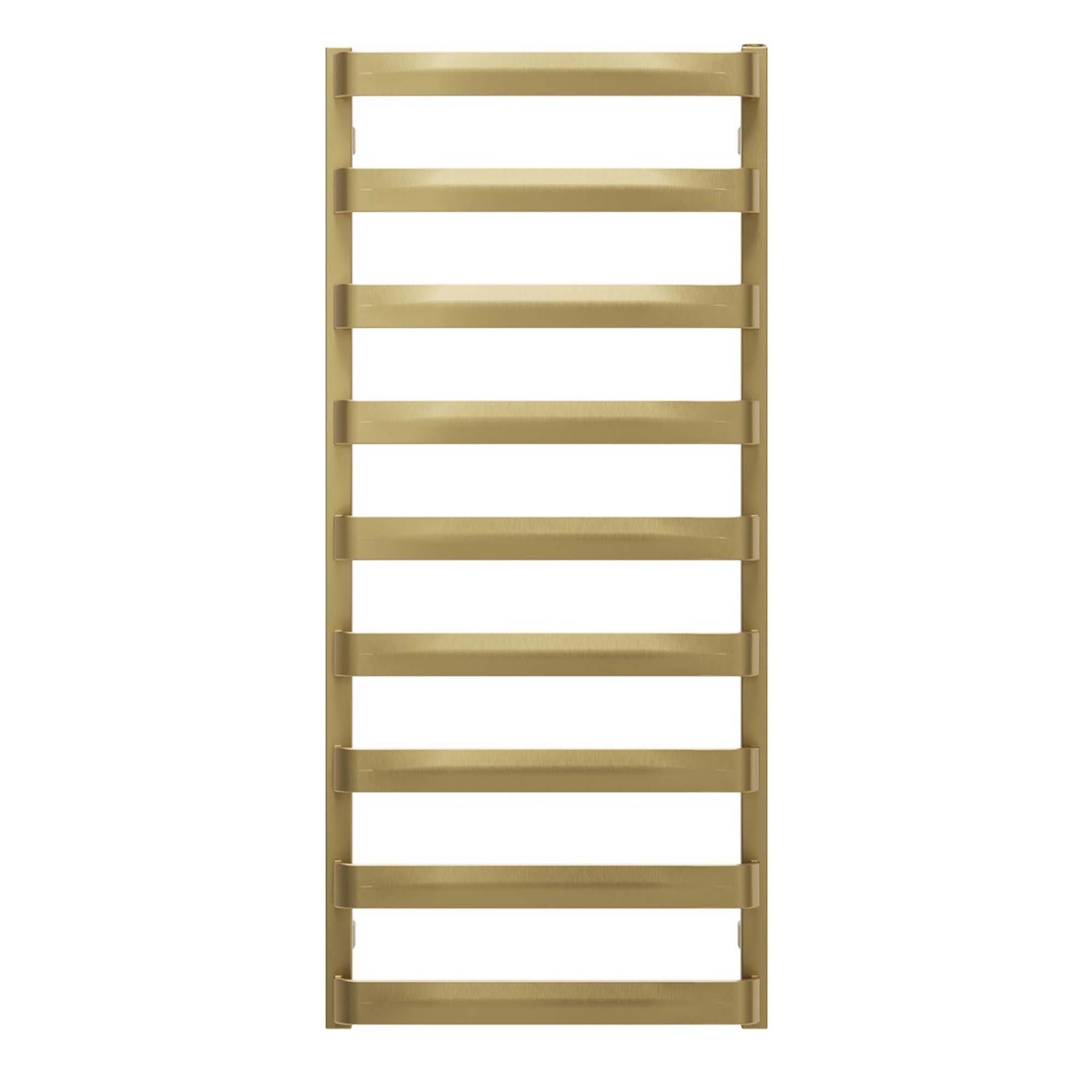 crosswater air heated towel rail 500x1110mm brushed brass