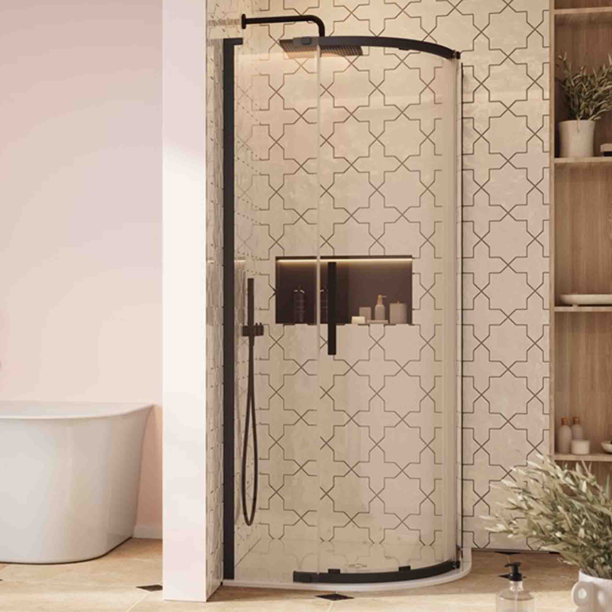 crosswater asura quadrant shower door matt black