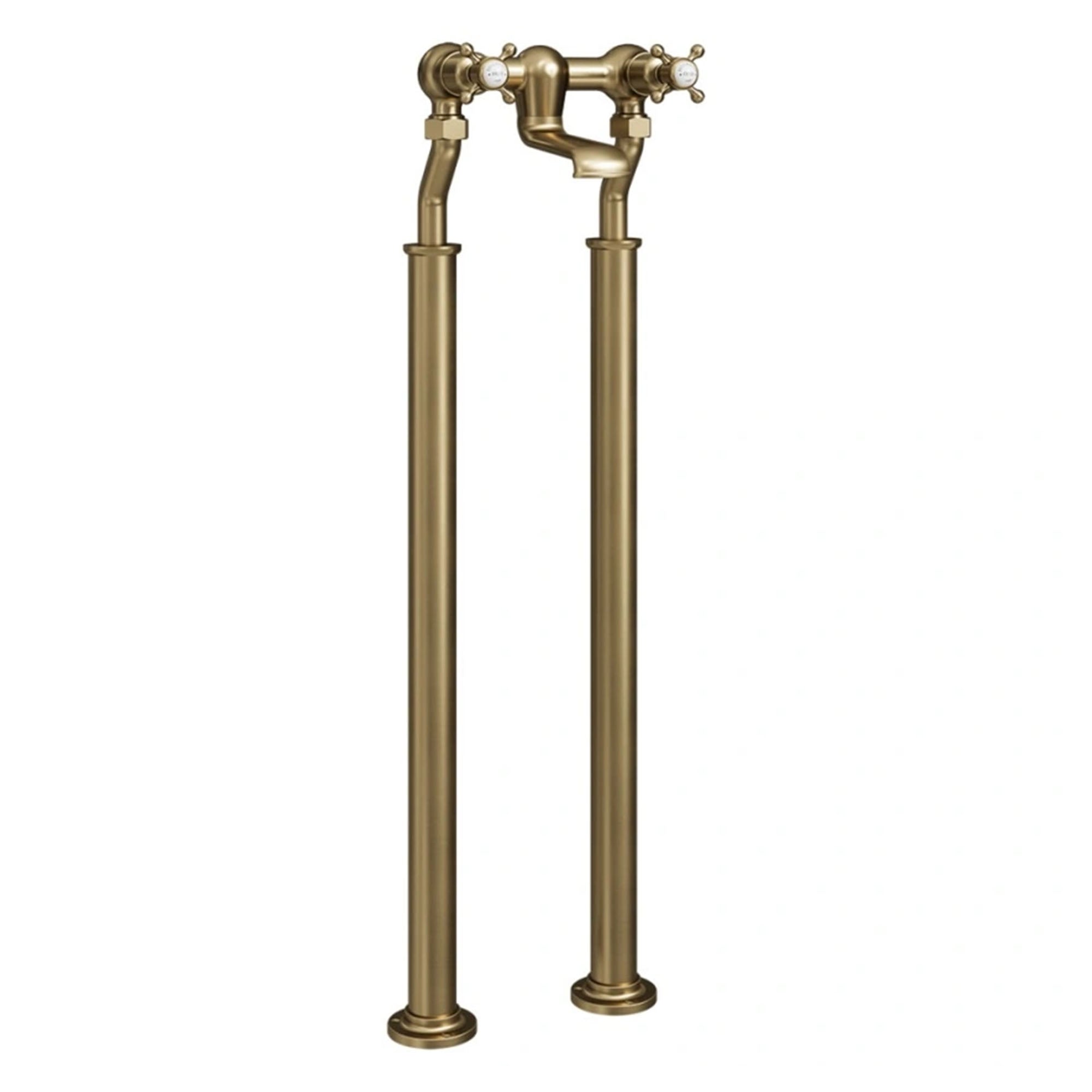 crosswater belgravia crosshead bath mixer tap with standpipes brushed brass