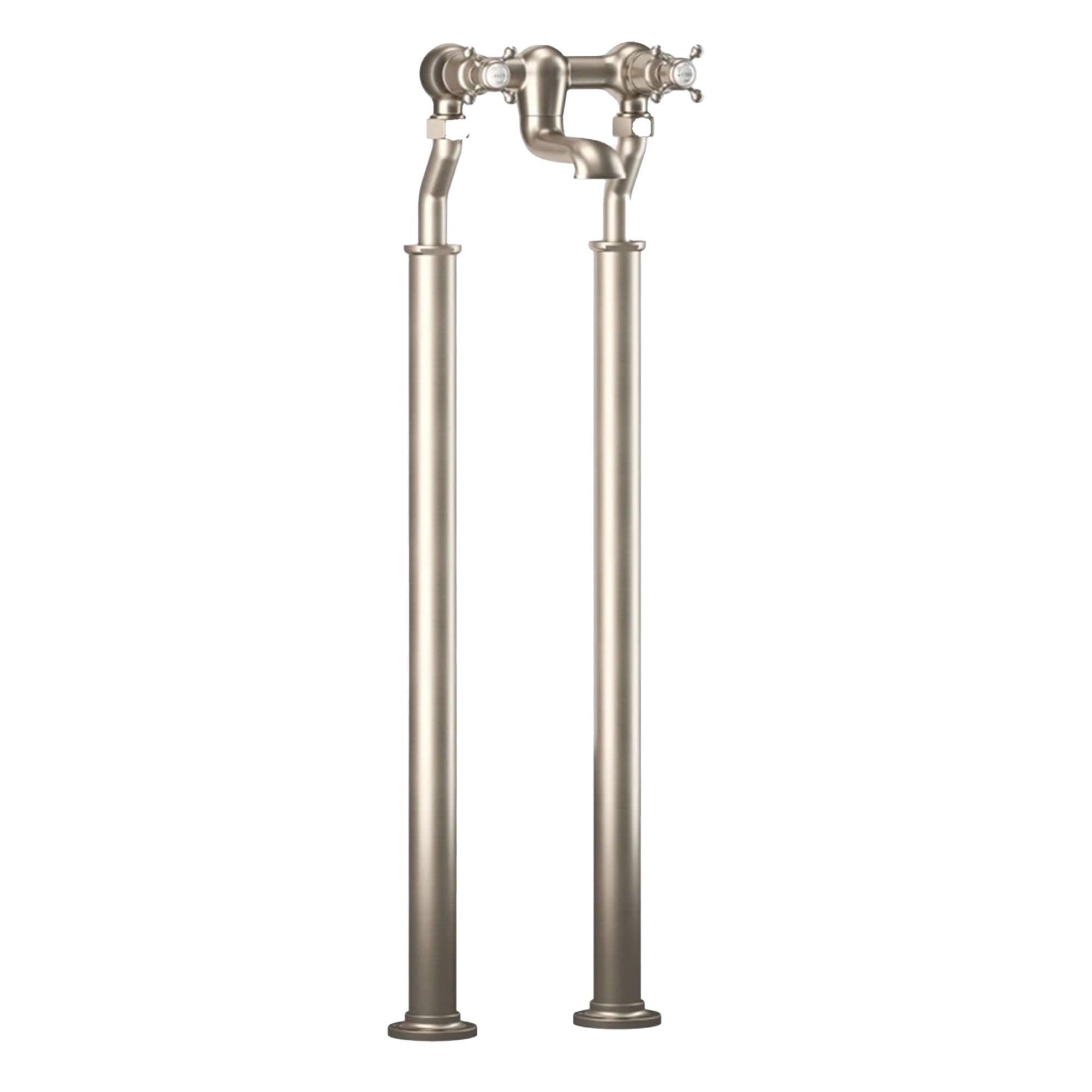 crosswater belgravia crosshead bath mixer tap with standpipes brushed nickel