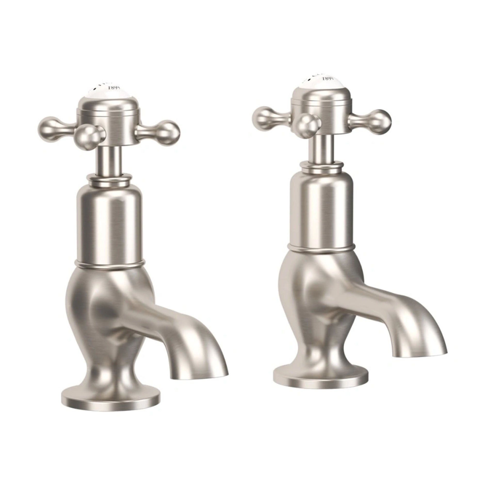 crosswater belgravia cloakroom basin pillar taps brushed nickel