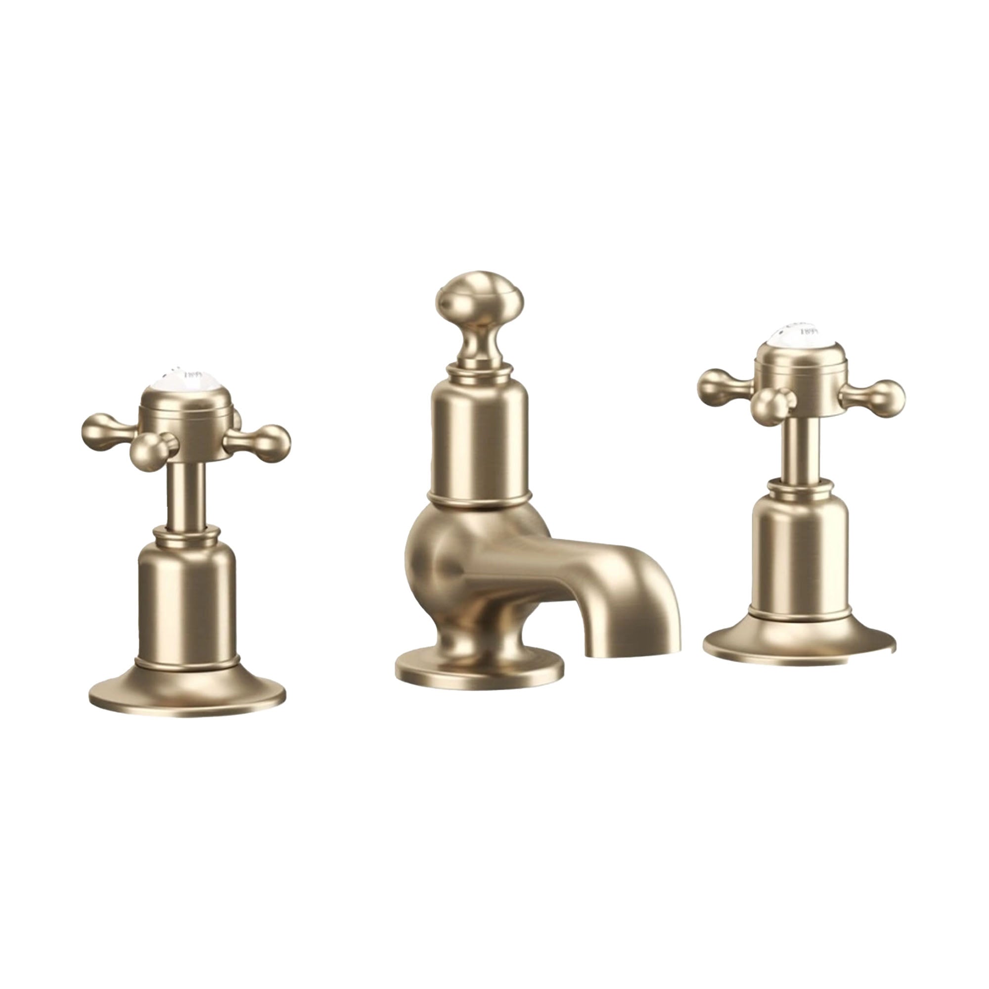 crosswater belgravia crosshead 3 tap hole basin mixer set with pop up waste brushed brass