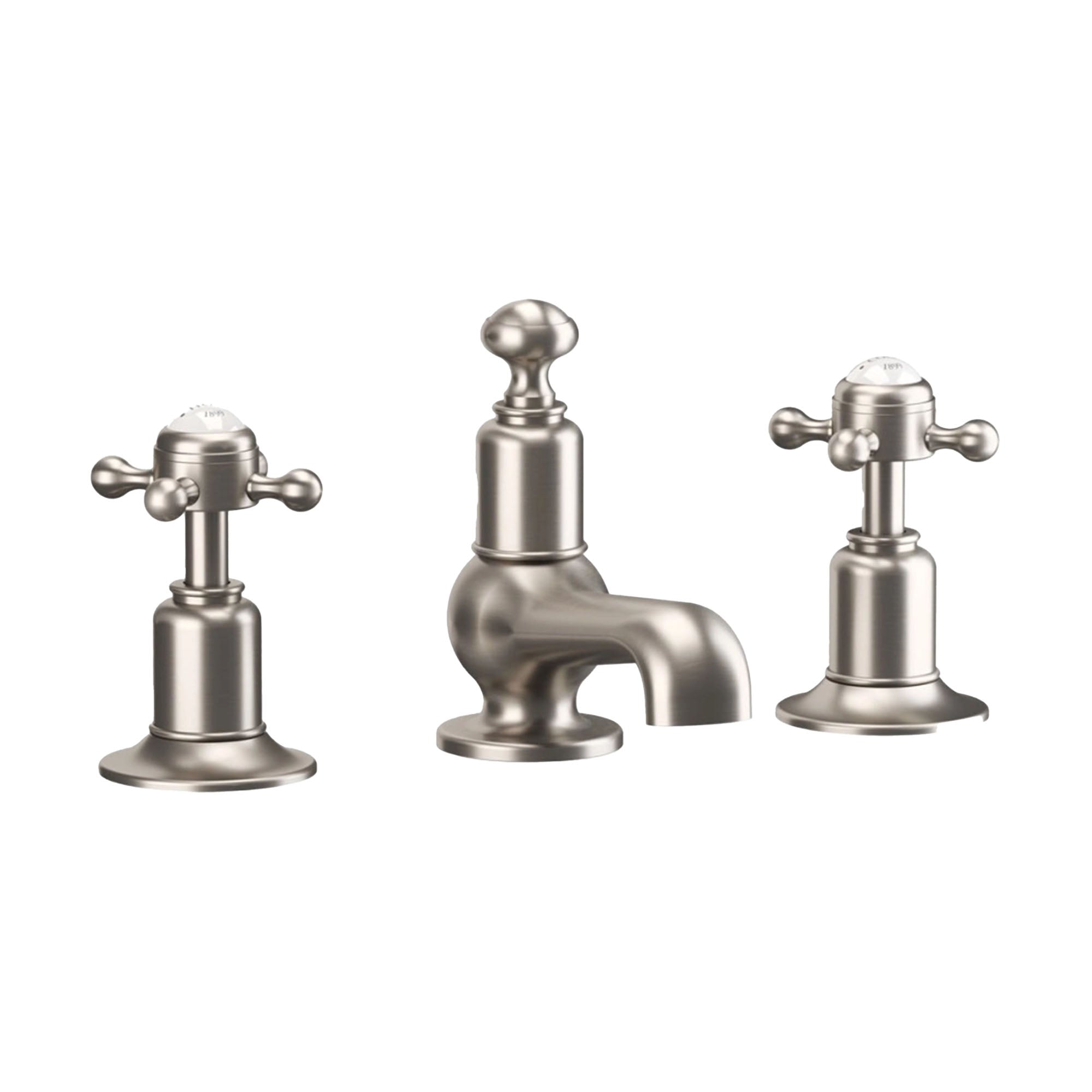 crosswater belgravia crosshead 3 tap hole basin mixer set with pop up waste brushed nickel