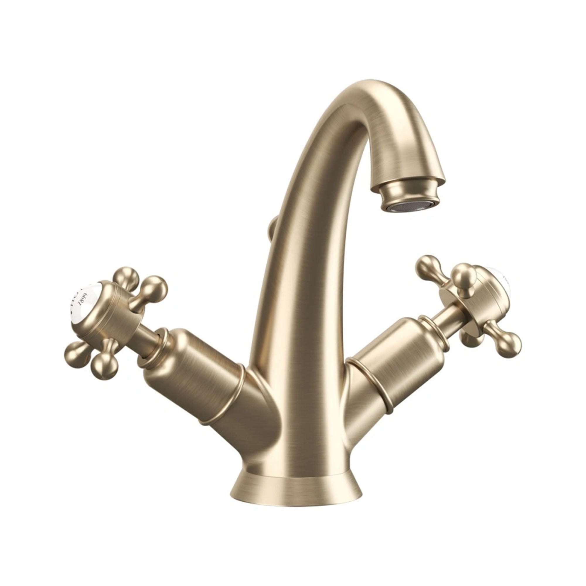 crosswater belgravia high neck basin mono tap and waste brushed brass