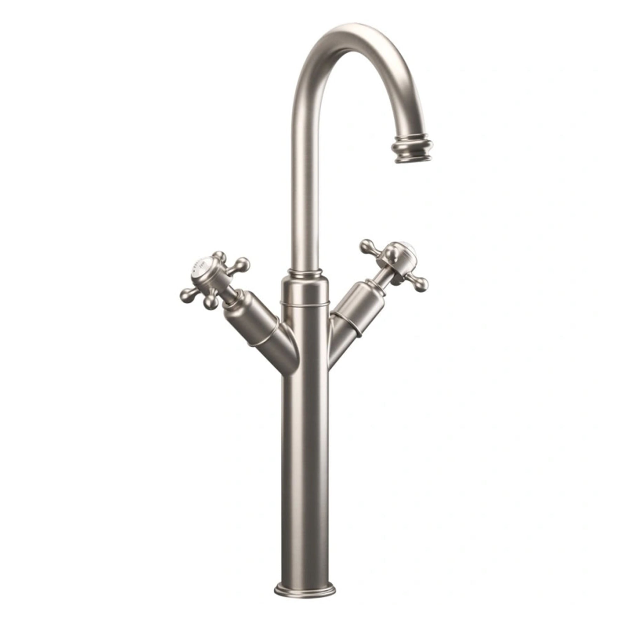 crosswater belgravia tall basin mixer tap mono brushed nickel