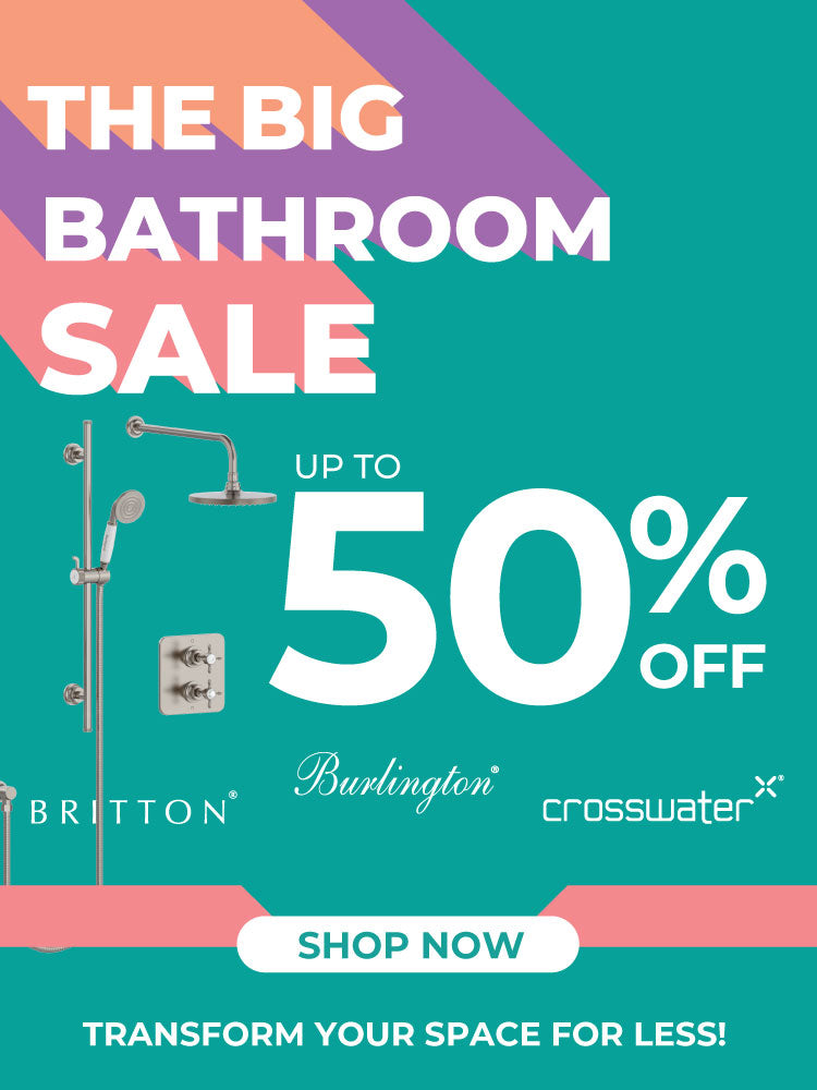 the big bathroom sale banner