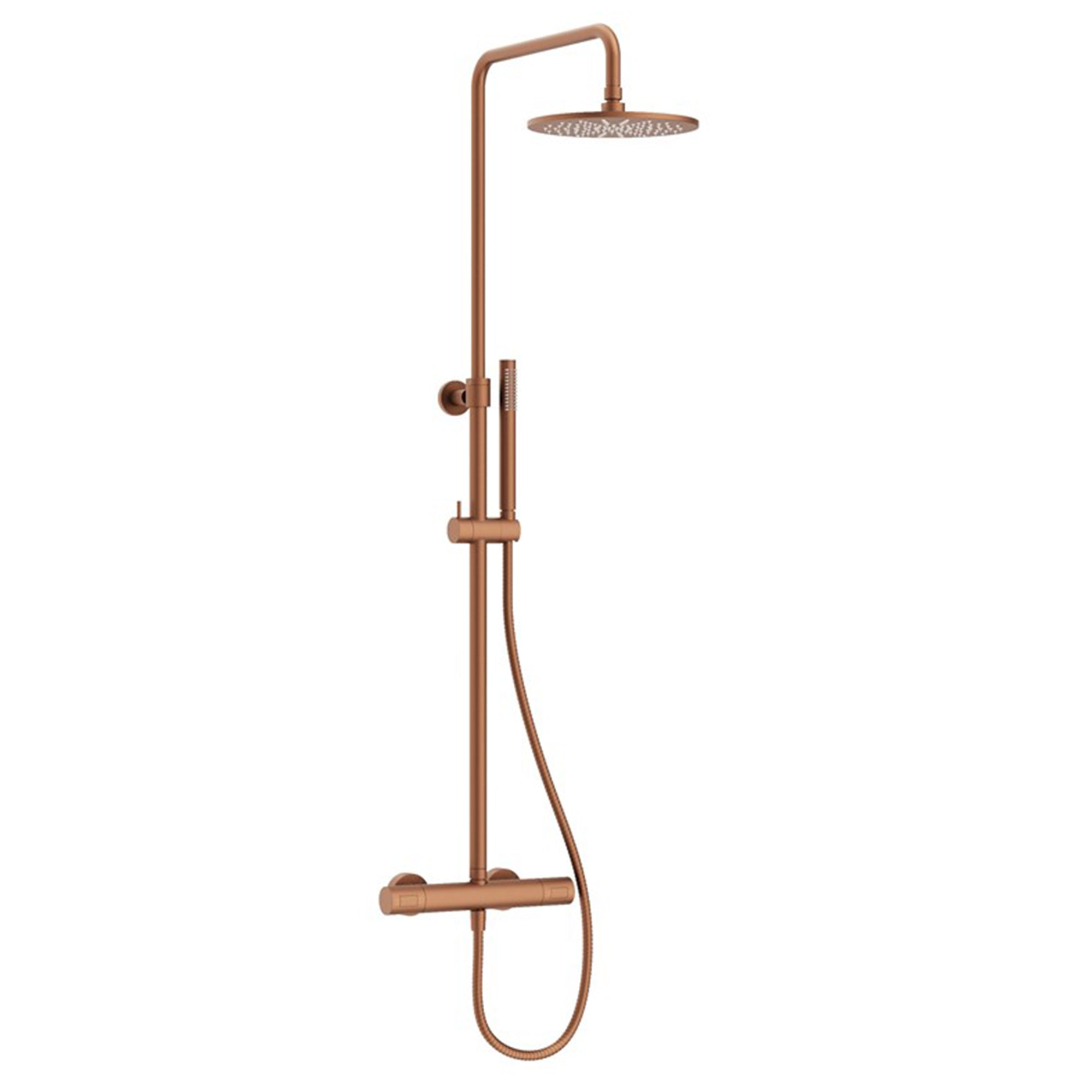 crosswater central multifunction thermostatic shower kit brushed bronze