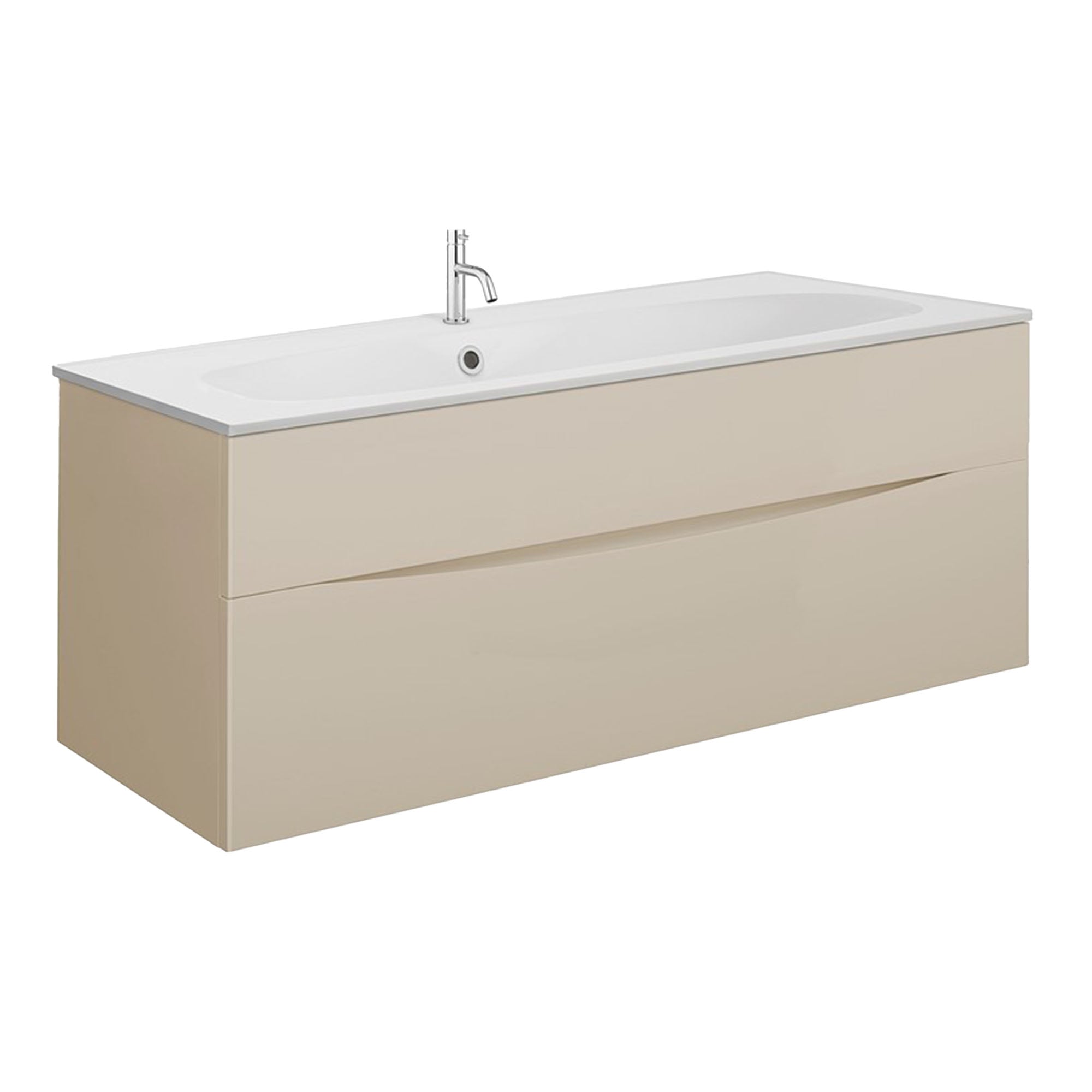 crosswater glide II 1000 wall hung vanity unit with matt white basin warm stone