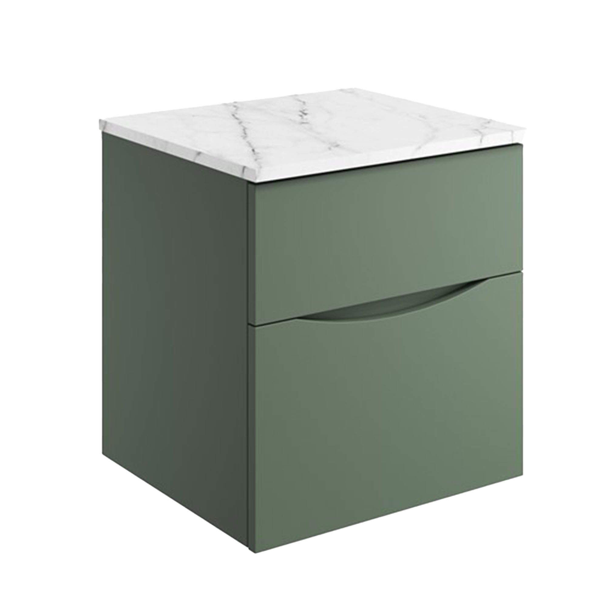 Crosswater Glide II 2-Drawer Wall Hung Vanity Unit With Carrara Marble Worktop