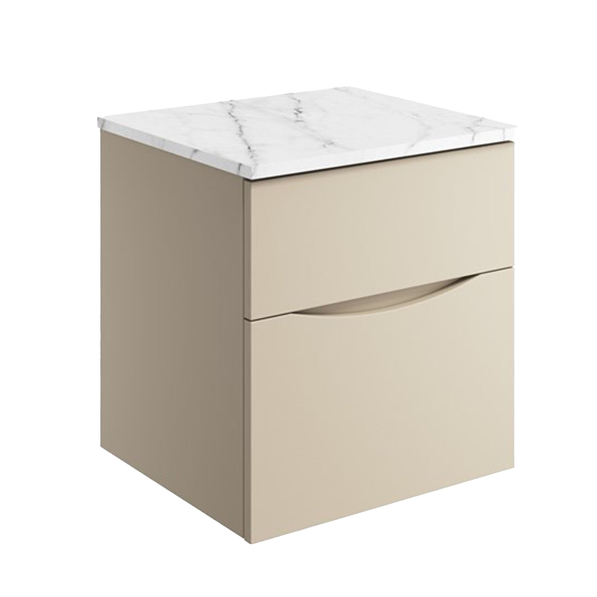 Crosswater Glide II 2-Drawer Wall Hung Vanity Unit With Carrara Marble Worktop