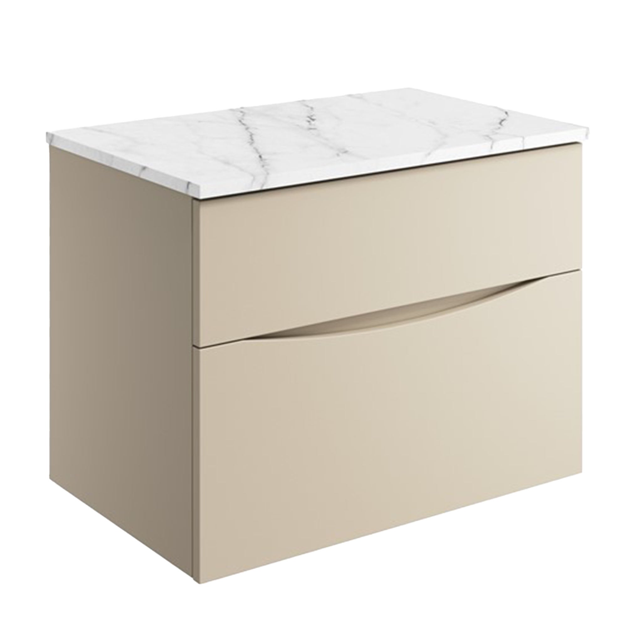 Crosswater Glide II 2-Drawer Wall Hung Vanity Unit With Carrara Marble Worktop