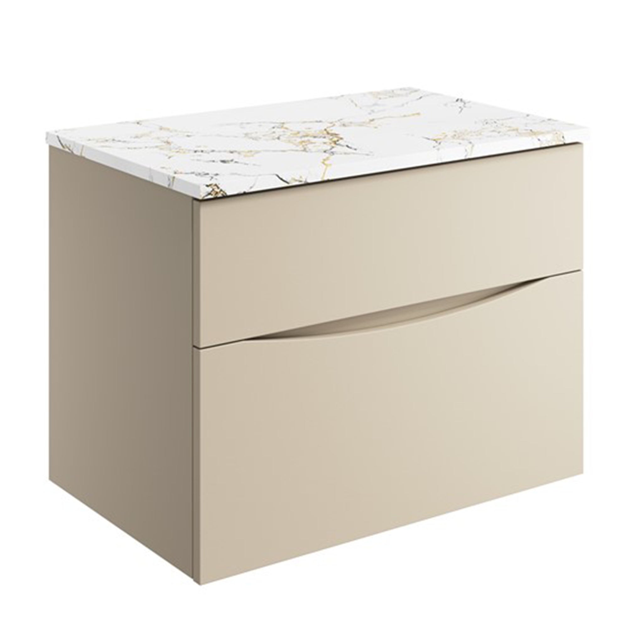 crosswater glide II 700 wall hung vanity unit with gold vein estatuario marble worktop warm stone