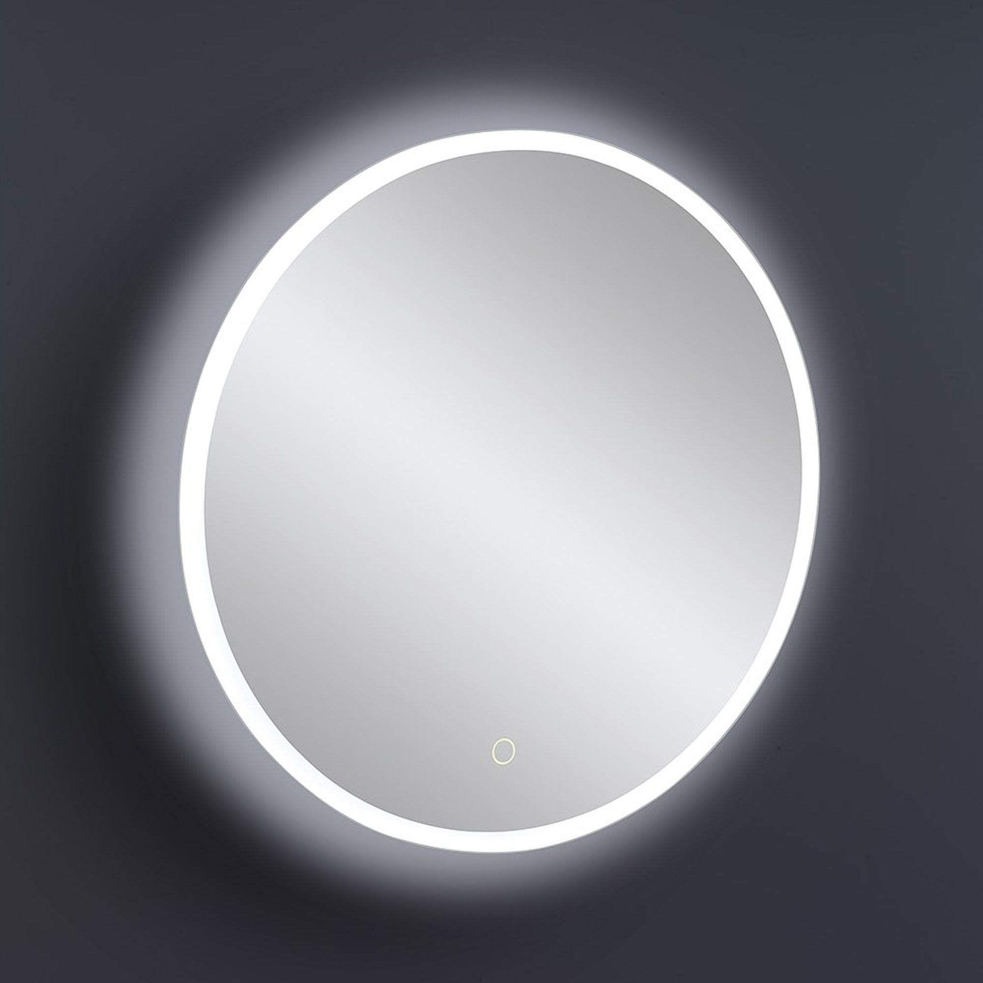 crosswater infinity 600mm led round bathroom mirror