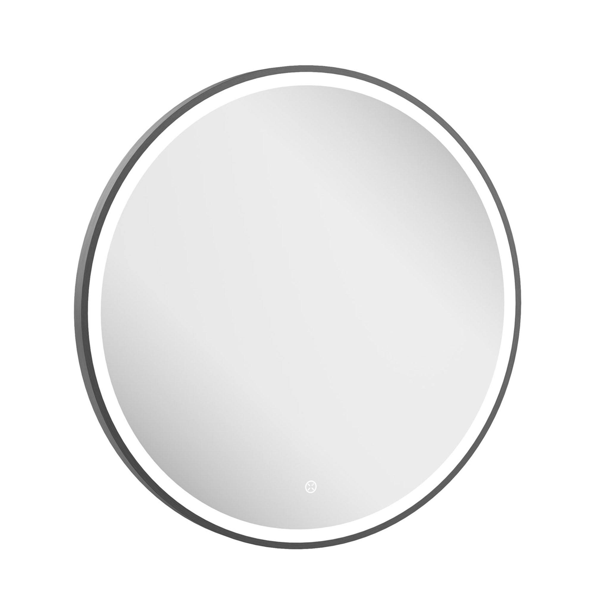 crosswater infinity framed led round mirror 700mm slate