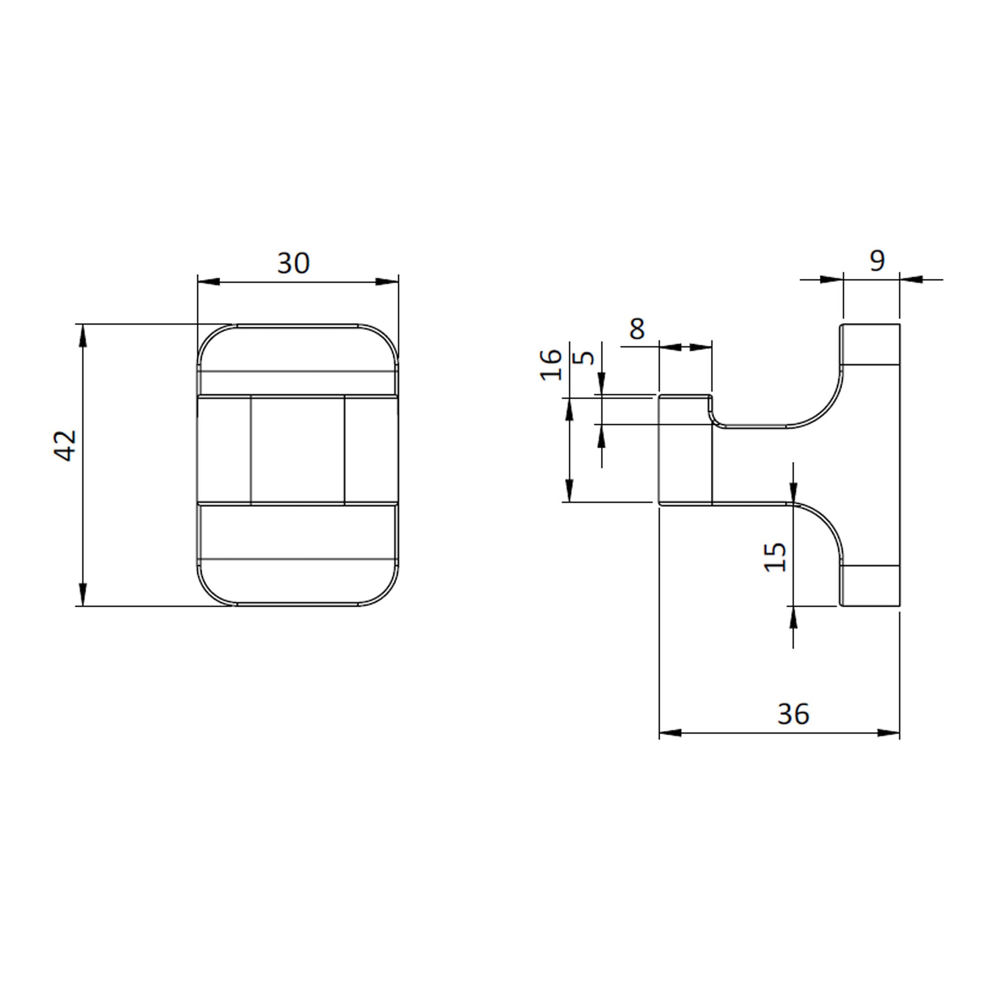 crosswater rotar robe hook dimensions