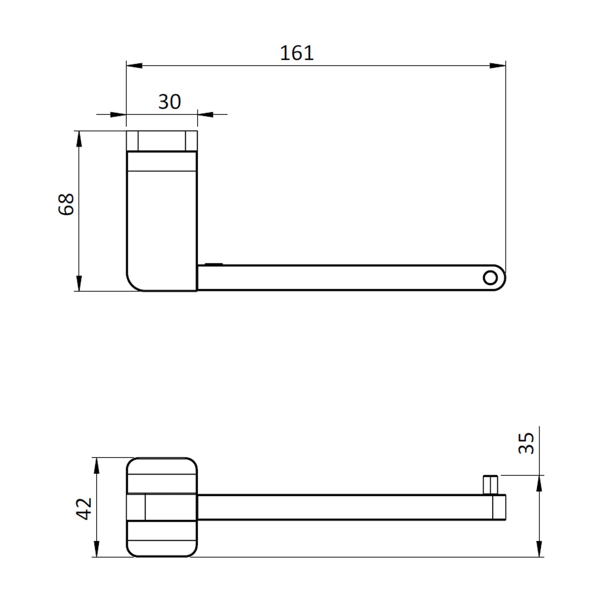 crosswater rotar toilet roll holder dimensions