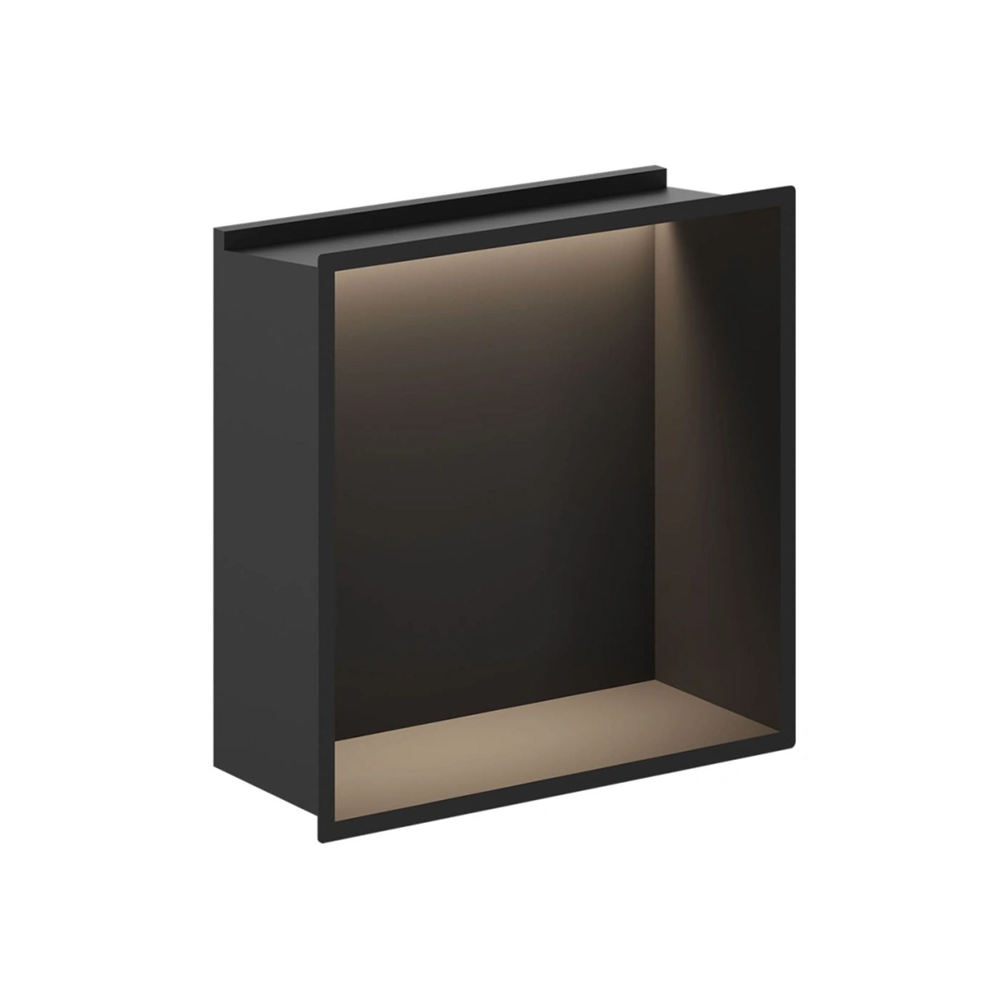 crosswater shower niche led 305x305mm matt black