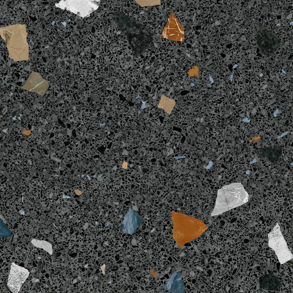 Stracciatella Nero Terrazzo Effect Porcelain Tile Matt 80x80cm