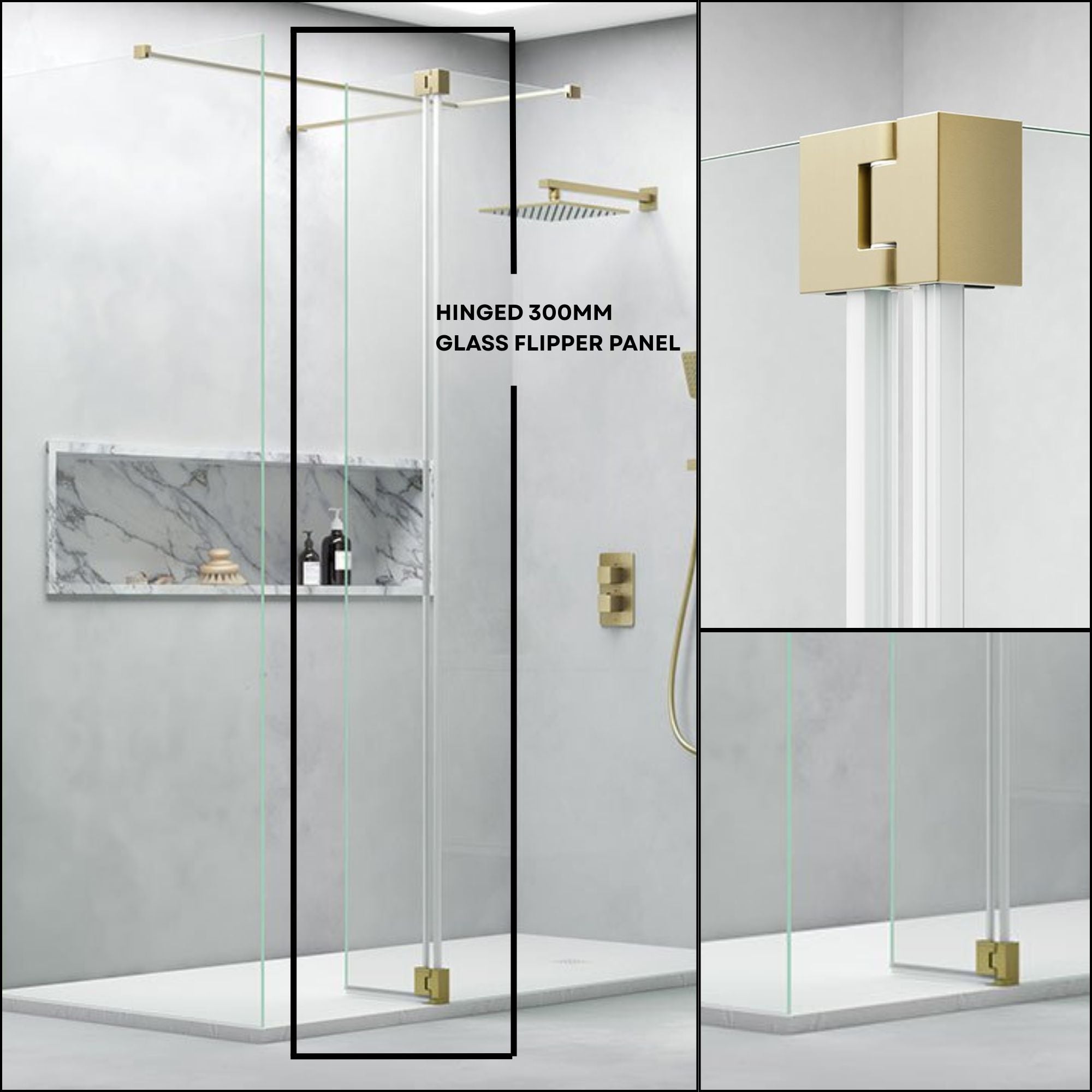Deluxe Flipper Panel For Wetroom Screen