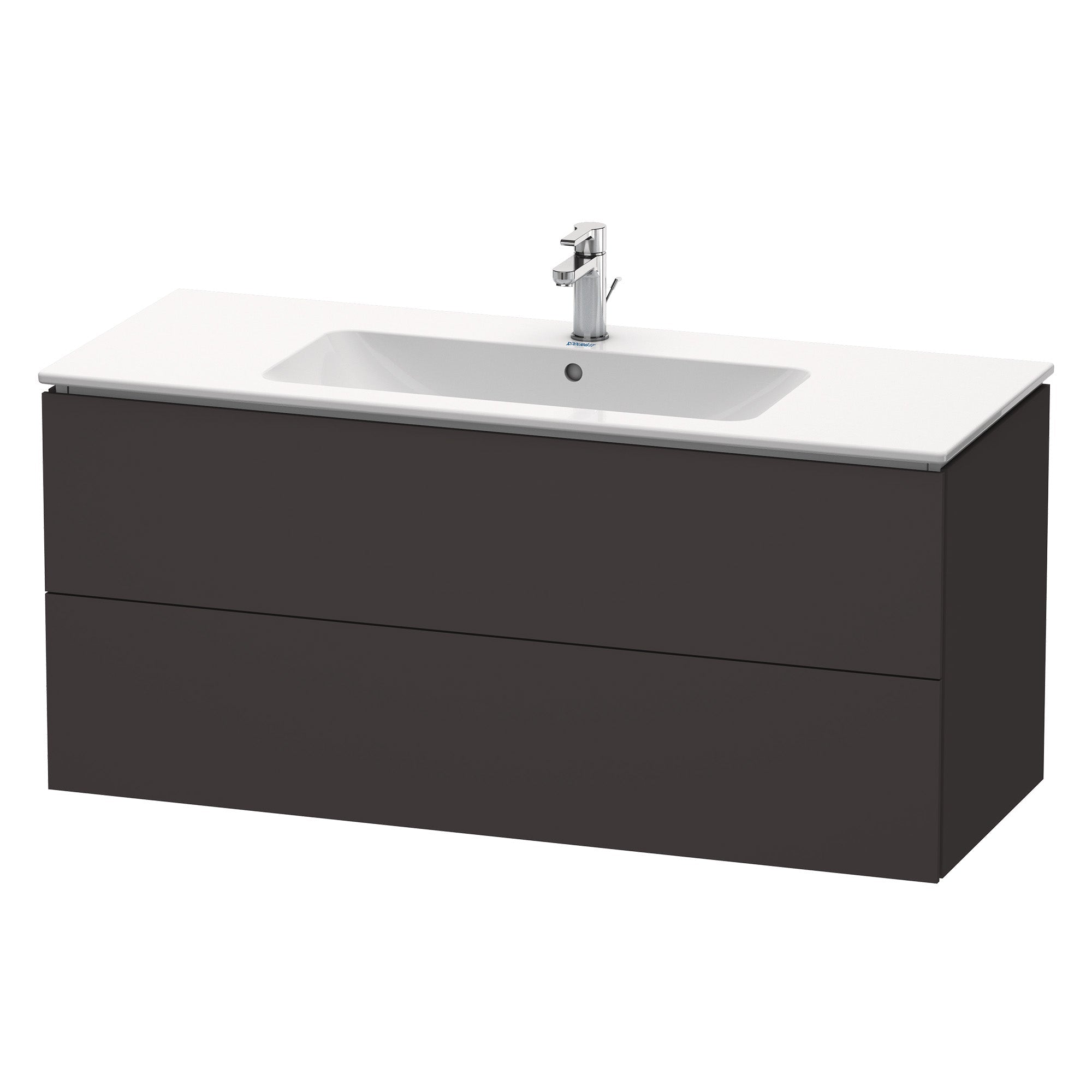 duravit l-cube 1230 wall mounted vanity unit me by starck basin graphite super matt