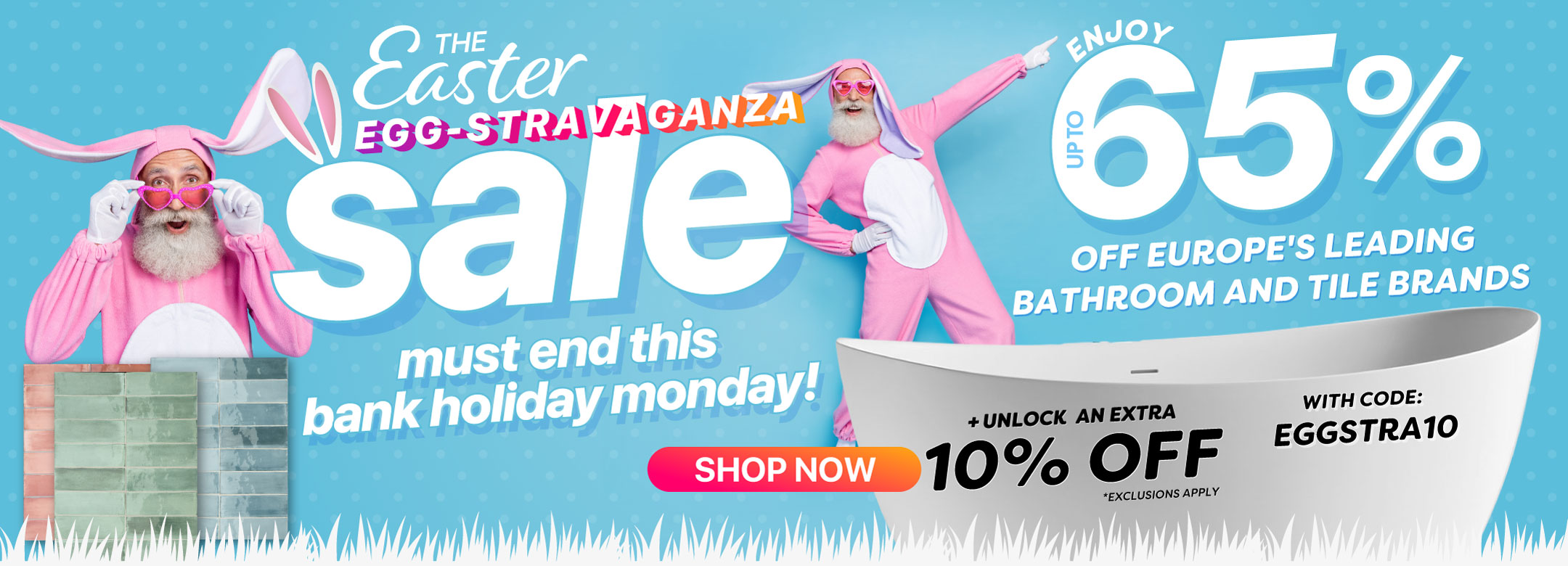 easter bathroom and tile sale must end this bank holiday monday banner