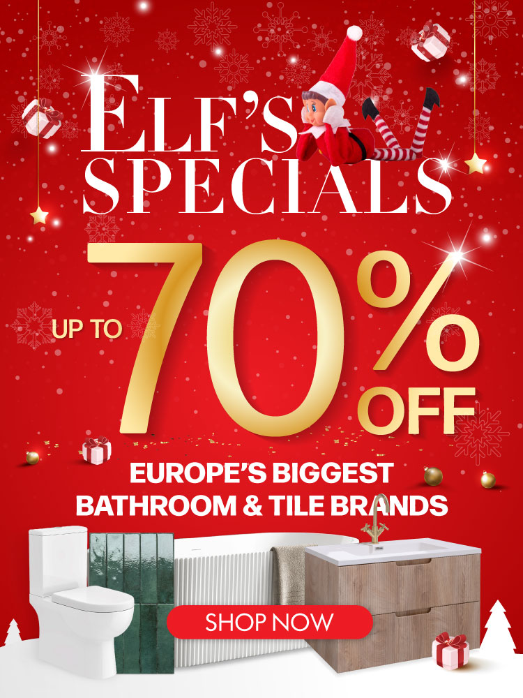 elfs bathroom and tile special sale at deluxe bathrooms banner