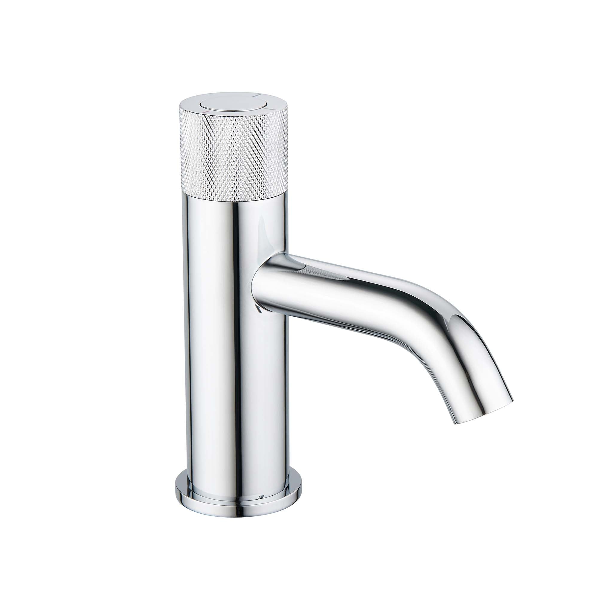 elliot push button knurled basin mixer chrome