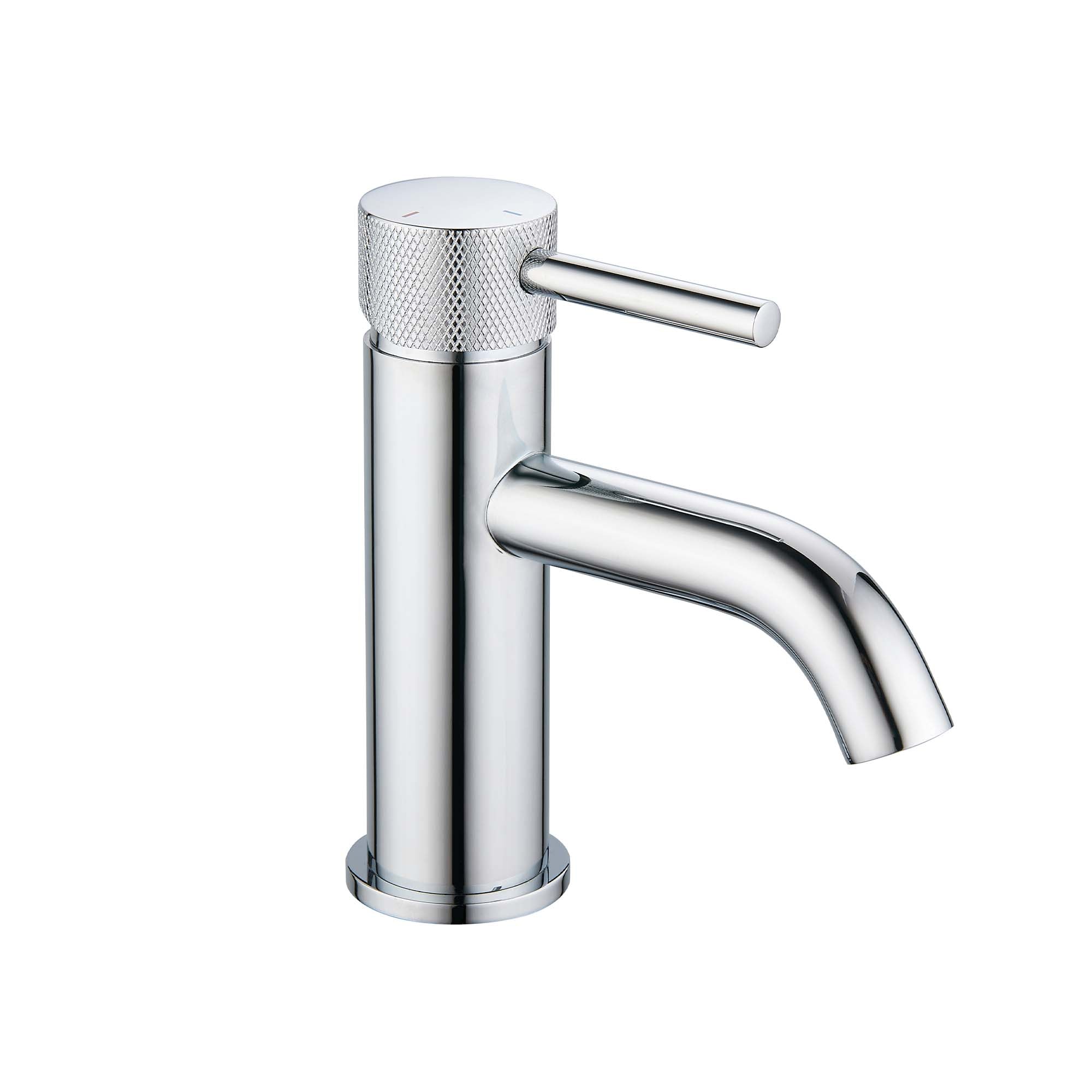 elliot round eco lever knurled basin mixer chrome