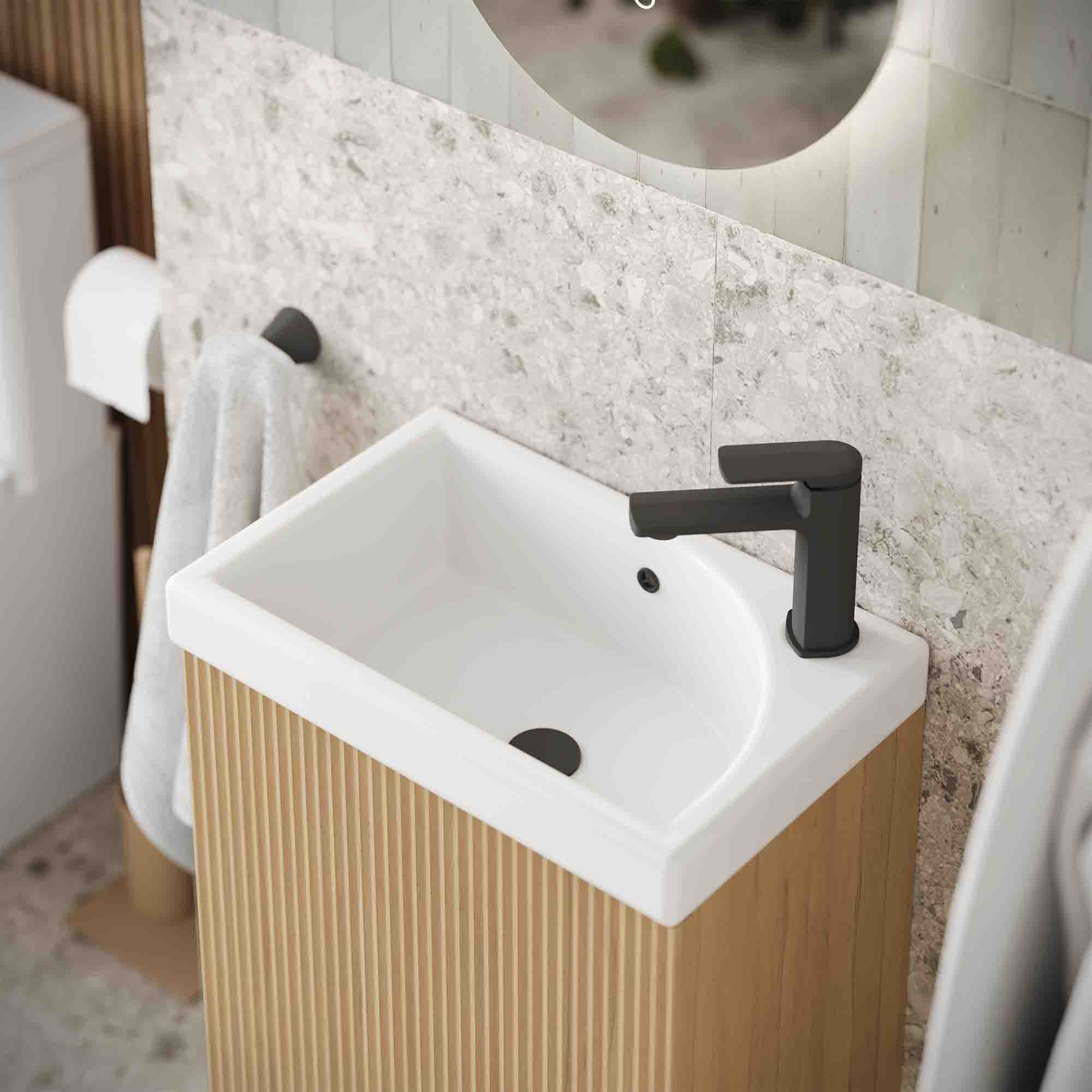 florence floorstanding cloakroom vanity unit with basin country oak