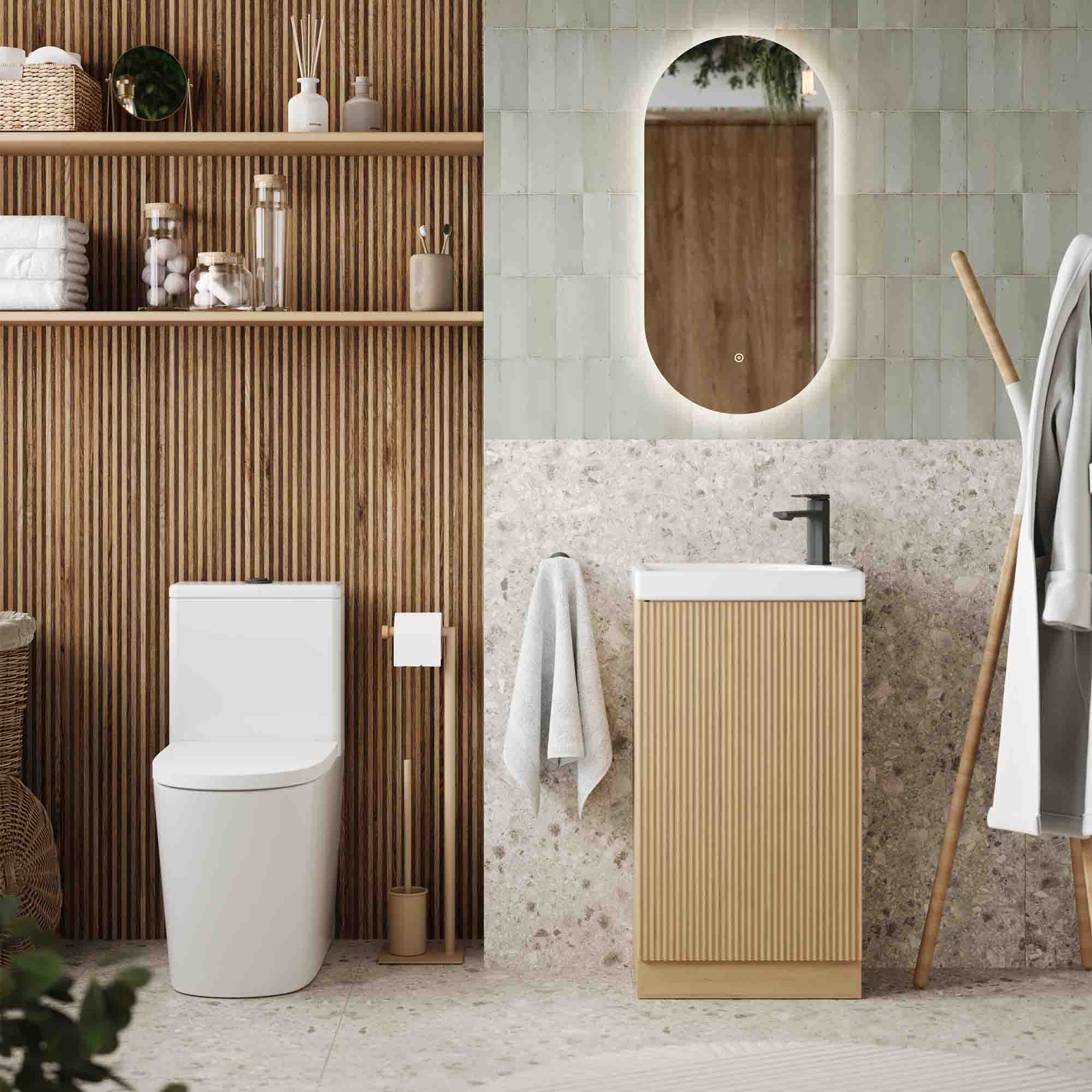 florence floorstanding cloakroom vanity unit with basin country oak