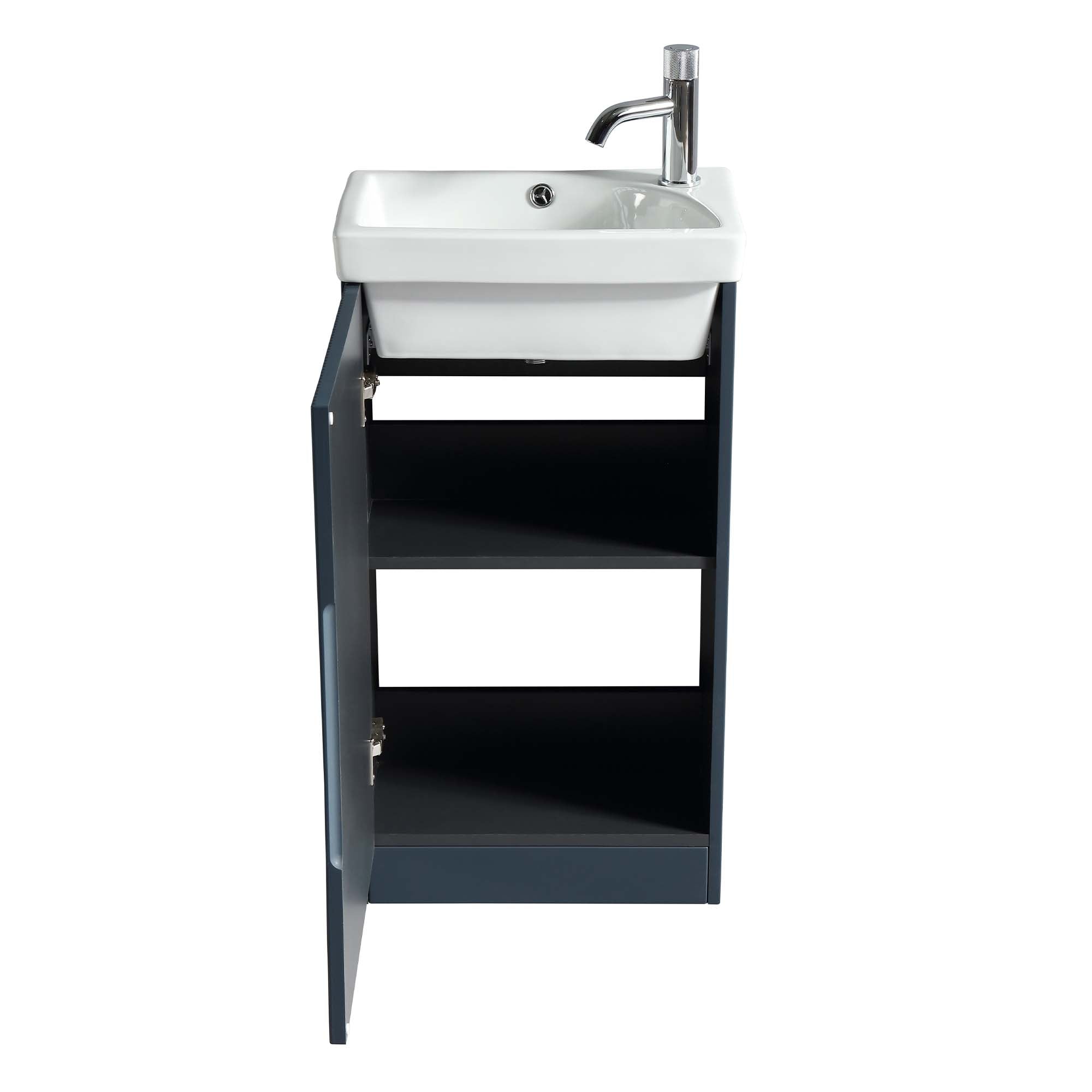 florence floorstanding cloakroom vanity unit with basin midnight shadow