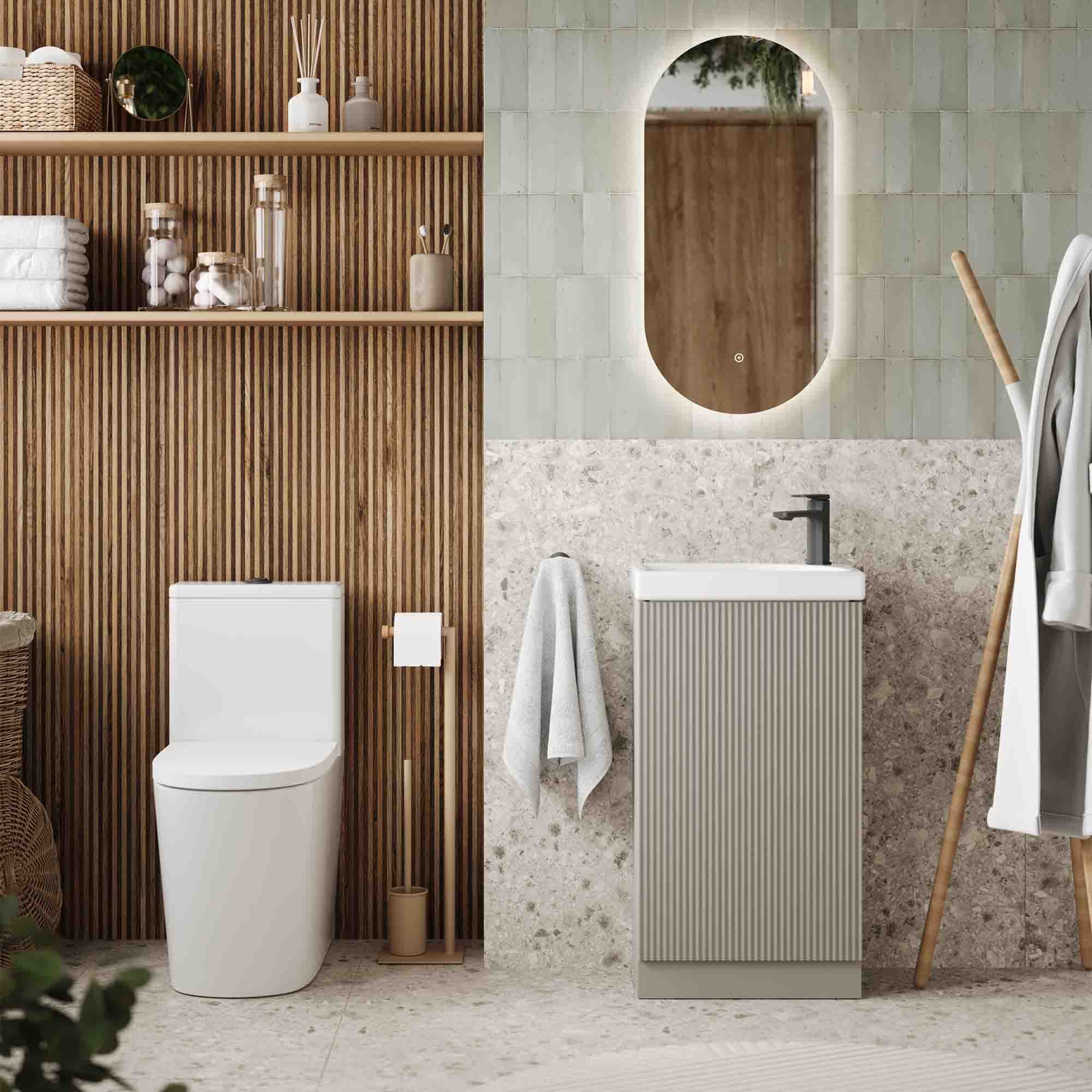 florence floorstanding cloakroom vanity unit with basin soft coffee