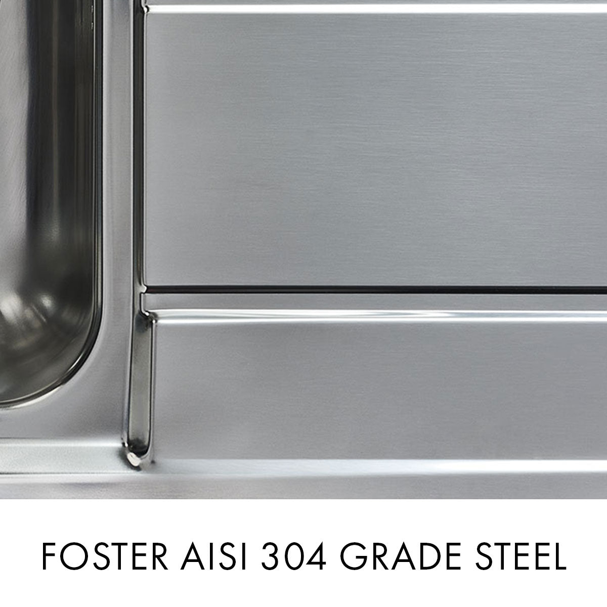 Foster S1000 Kitchen Sink - 440x500mm - Brushed Stainless Steel