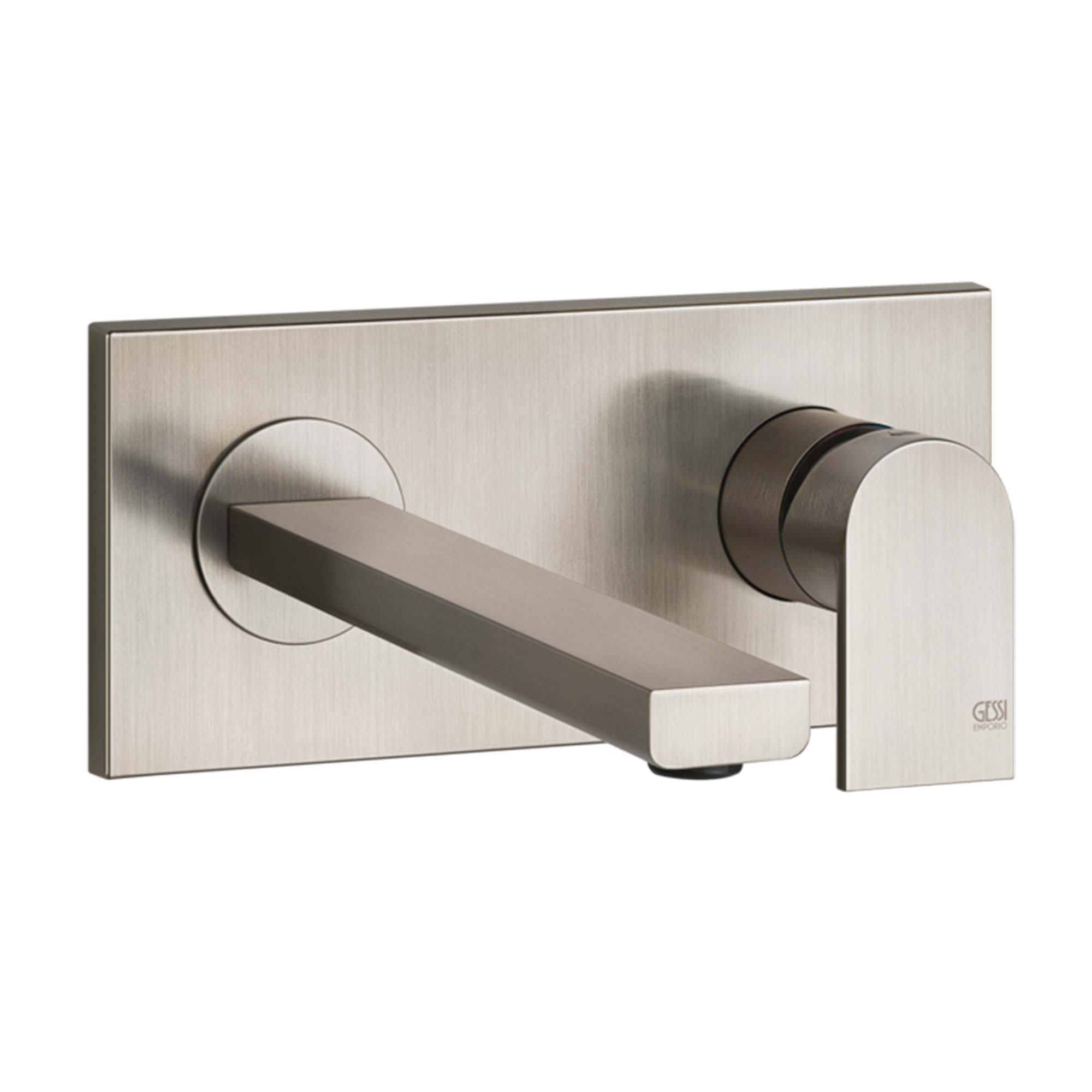 Gessi Via Manzoni Wall Mounted Basin Mixer Finox Brushed Nickel