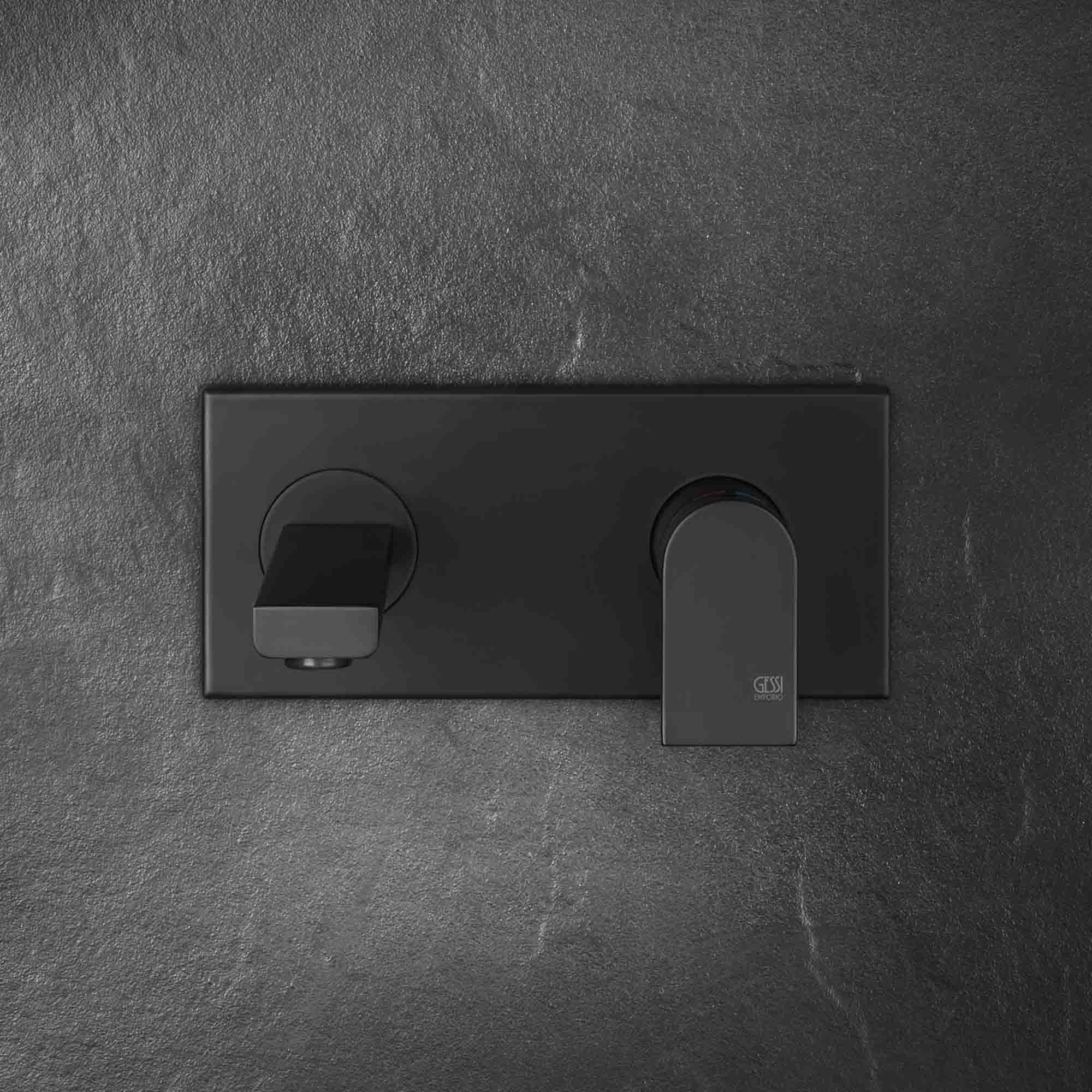 Gessi Via Manzoni Wall Mounted Basin Mixer Matt Black