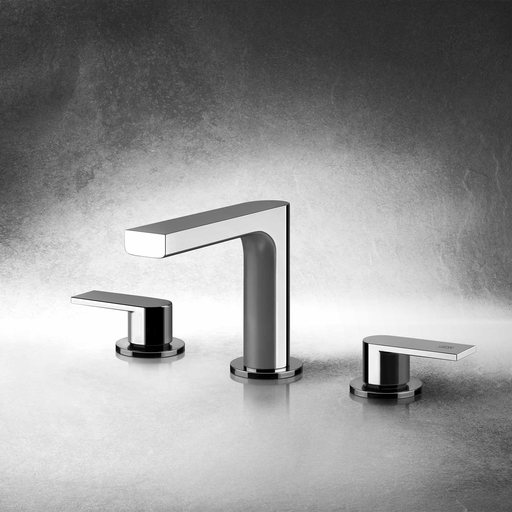 gessi via manzoni 3 hole deck mounted basin mixer with waste chrome