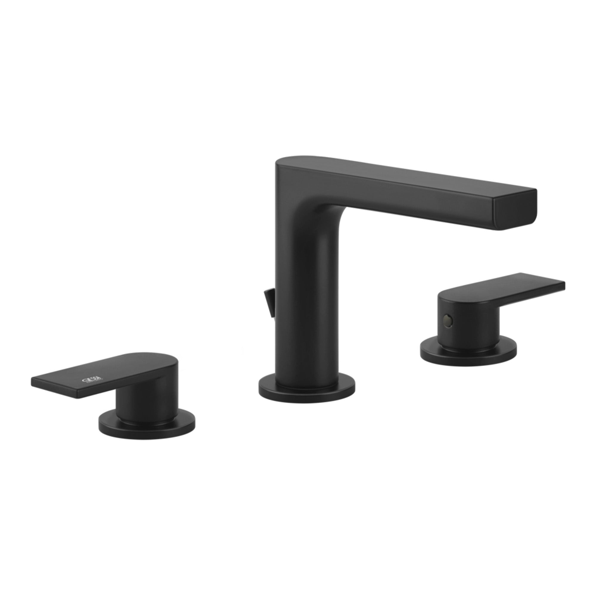 gessi via manzoni 3 hole deck mounted basin mixer with waste matt black