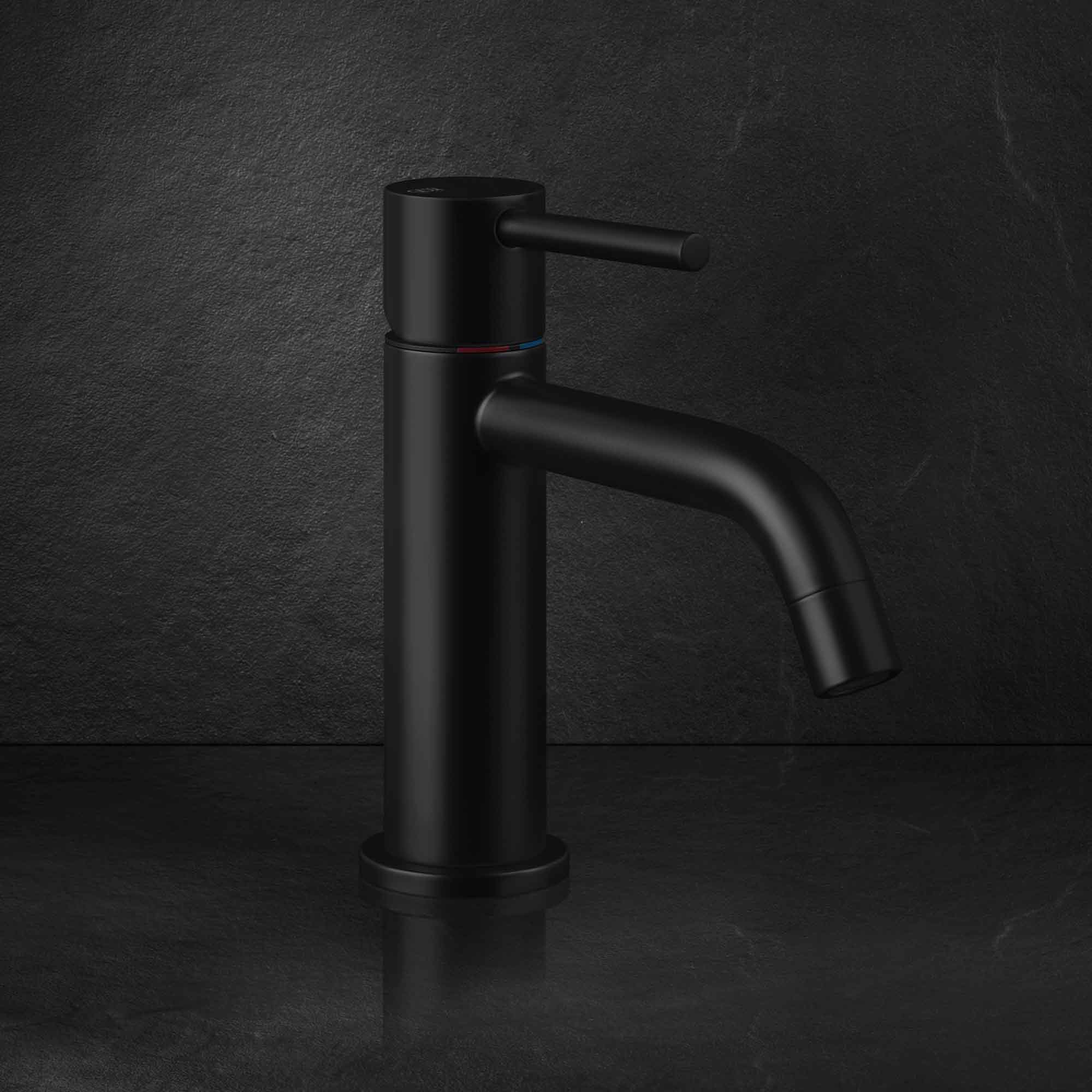 gessi via tortona basin mixer tap matt black