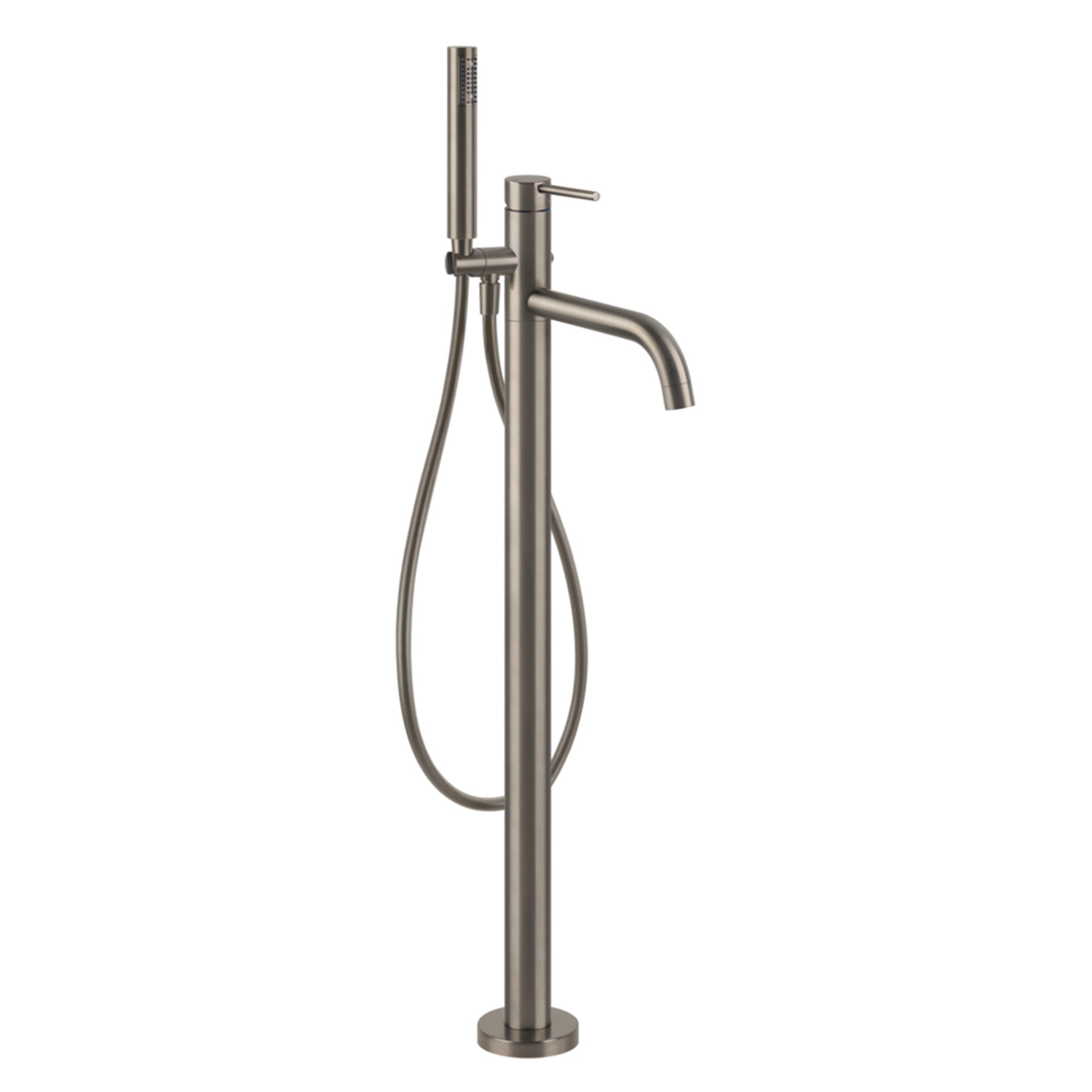 gessi via tortona freestanding bath shower mixer finox brushed nickel