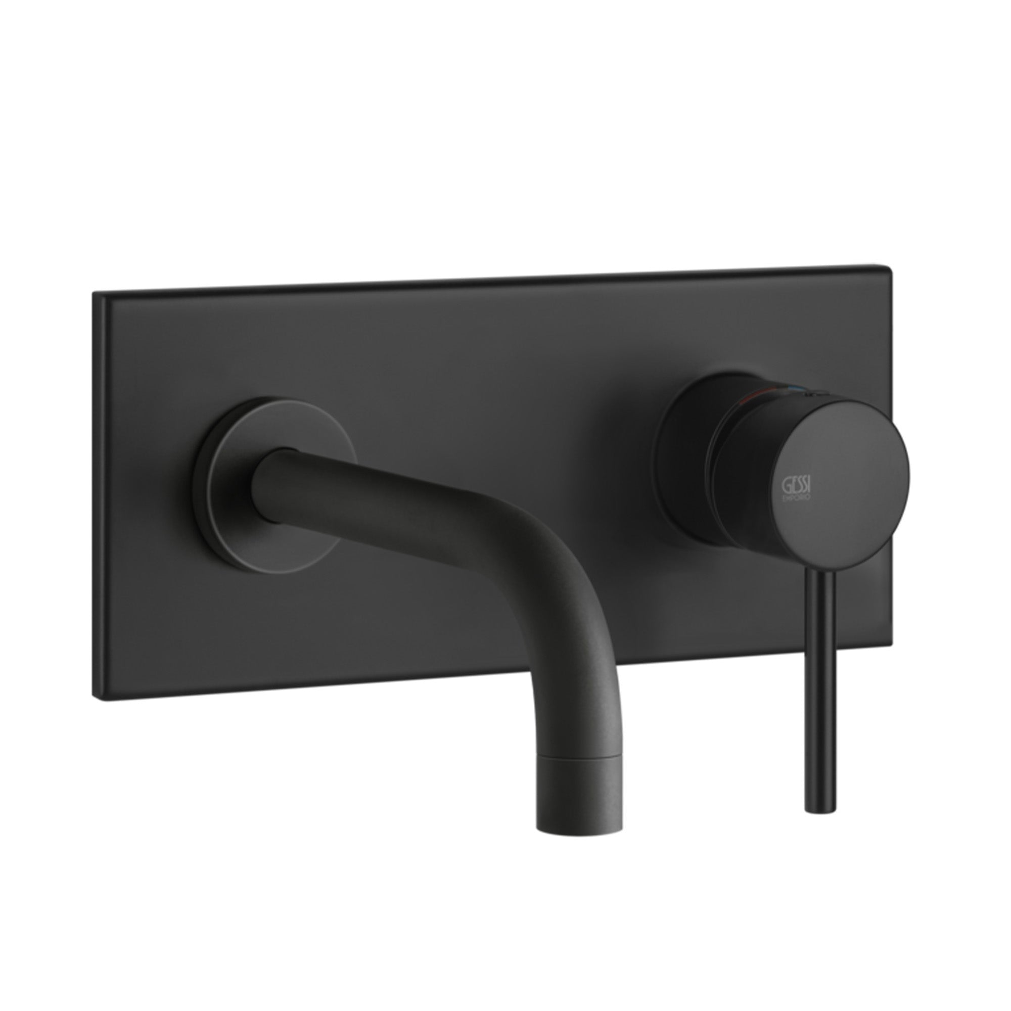 gessi via tortona 2 hole wall mounted basin mixer matt black