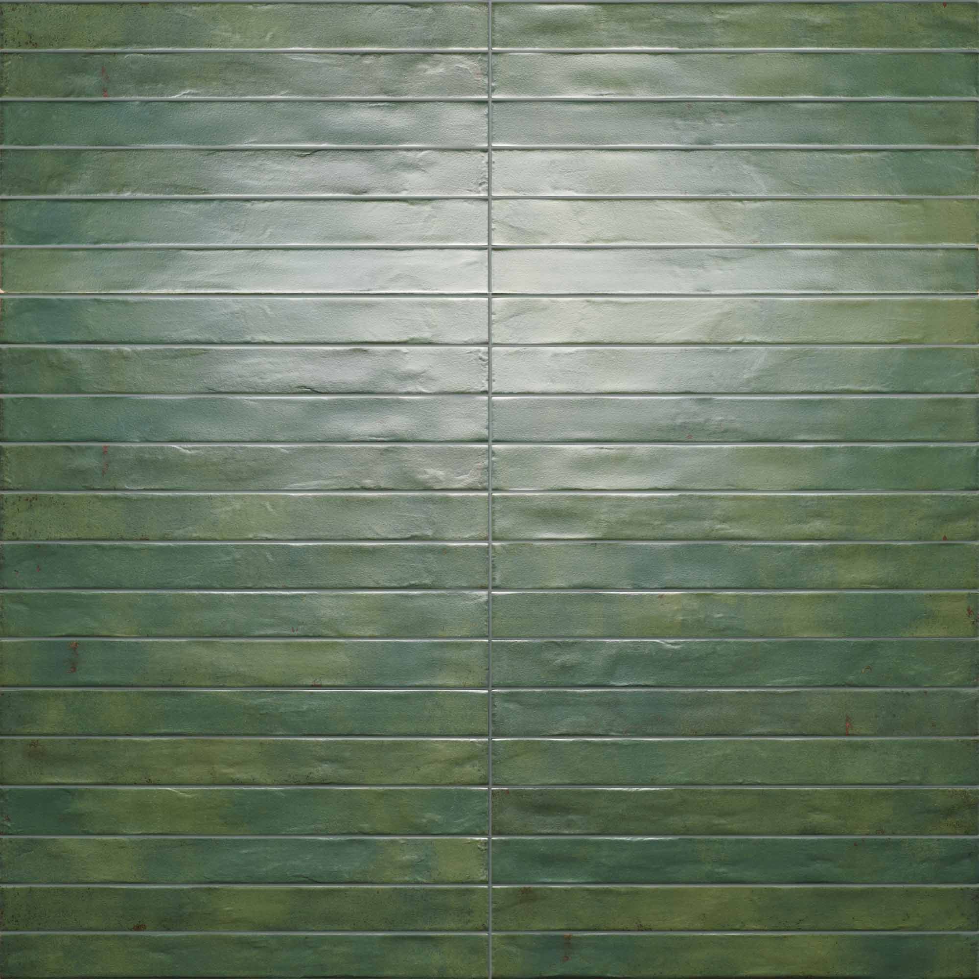 graffiti green brick porcelain wall tile 4.8x45cm matt