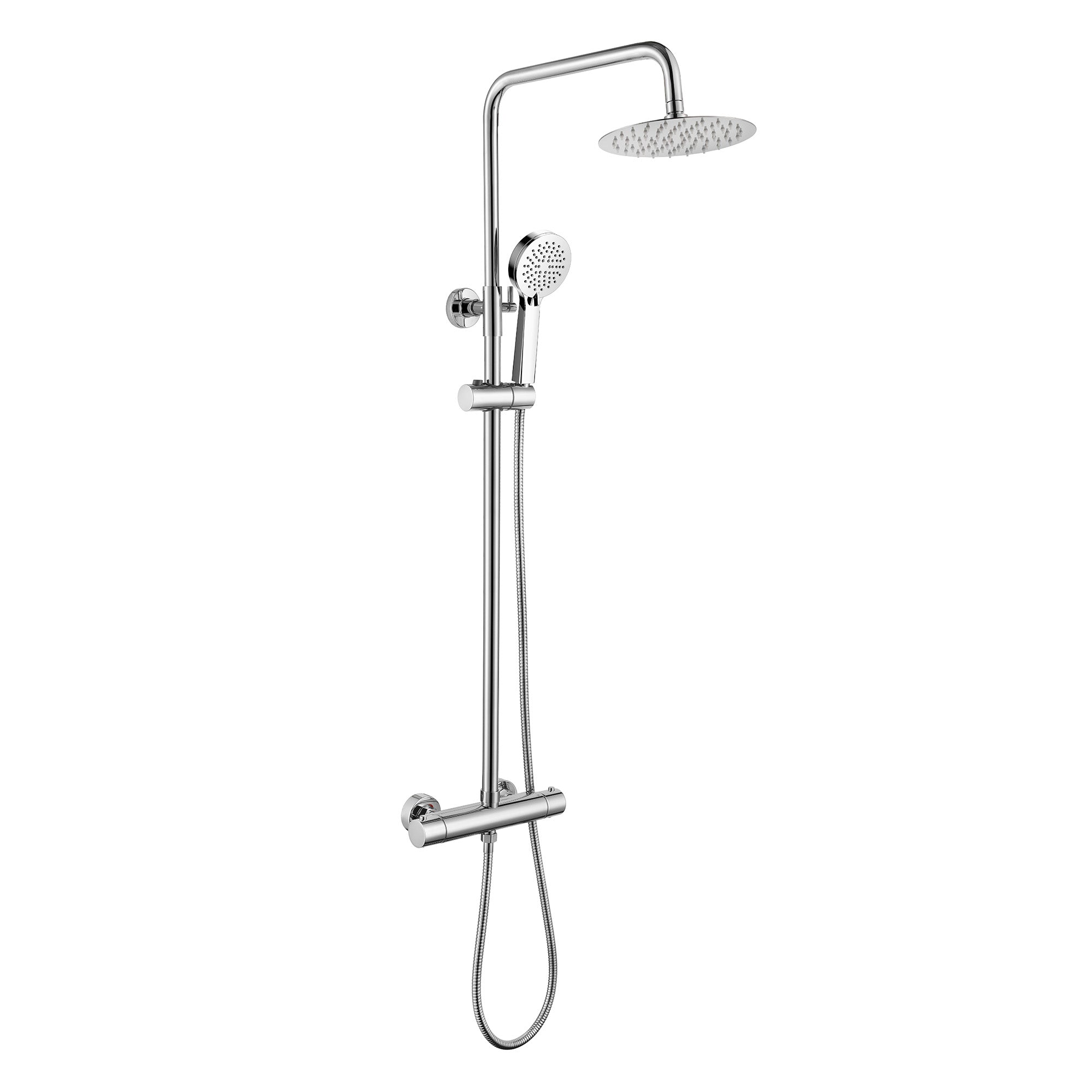 granlusso cool touch exposed rainhead dual shower chrome