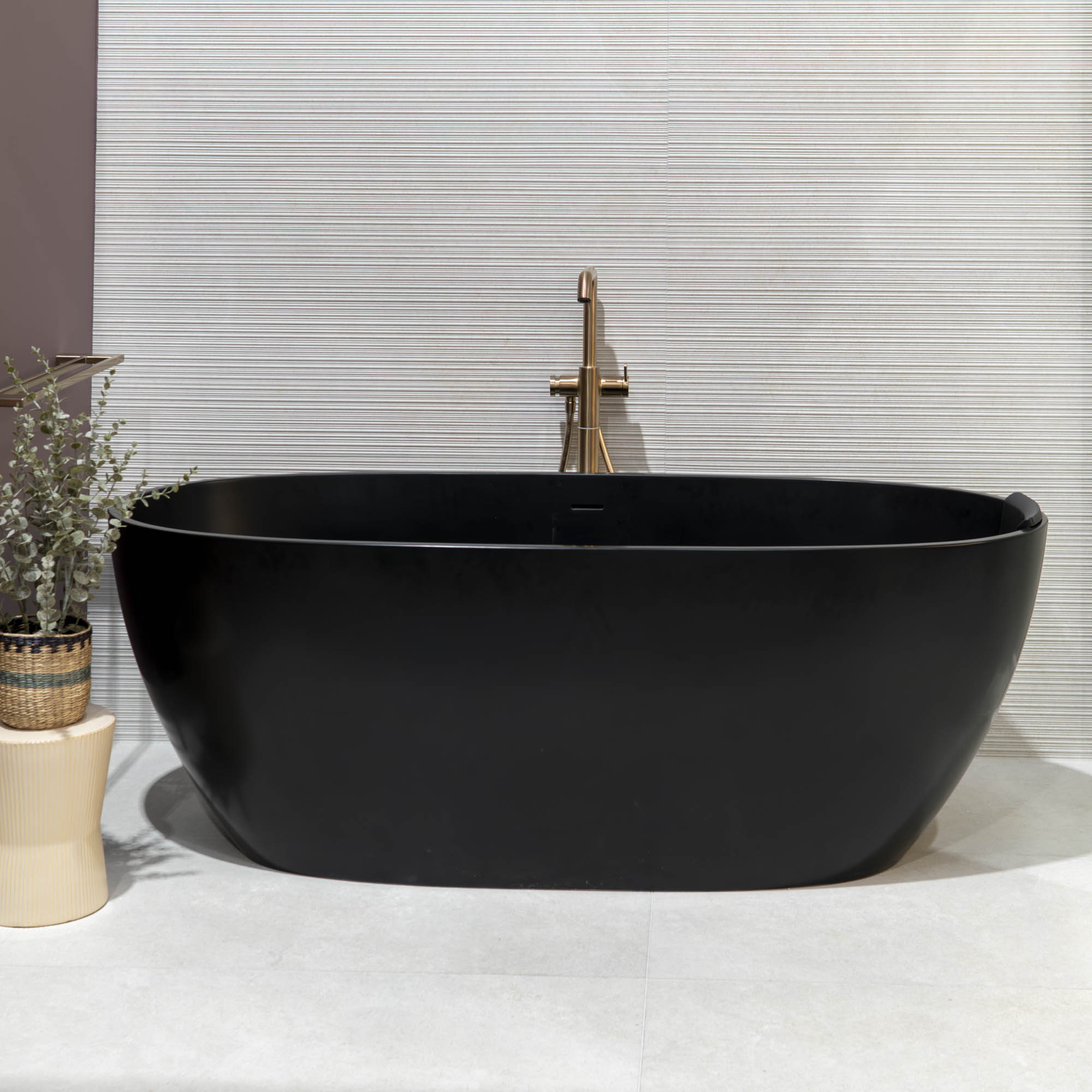 Granlusso™ Enzo 1700 Freestanding Solid Stone Bath - Matt Black