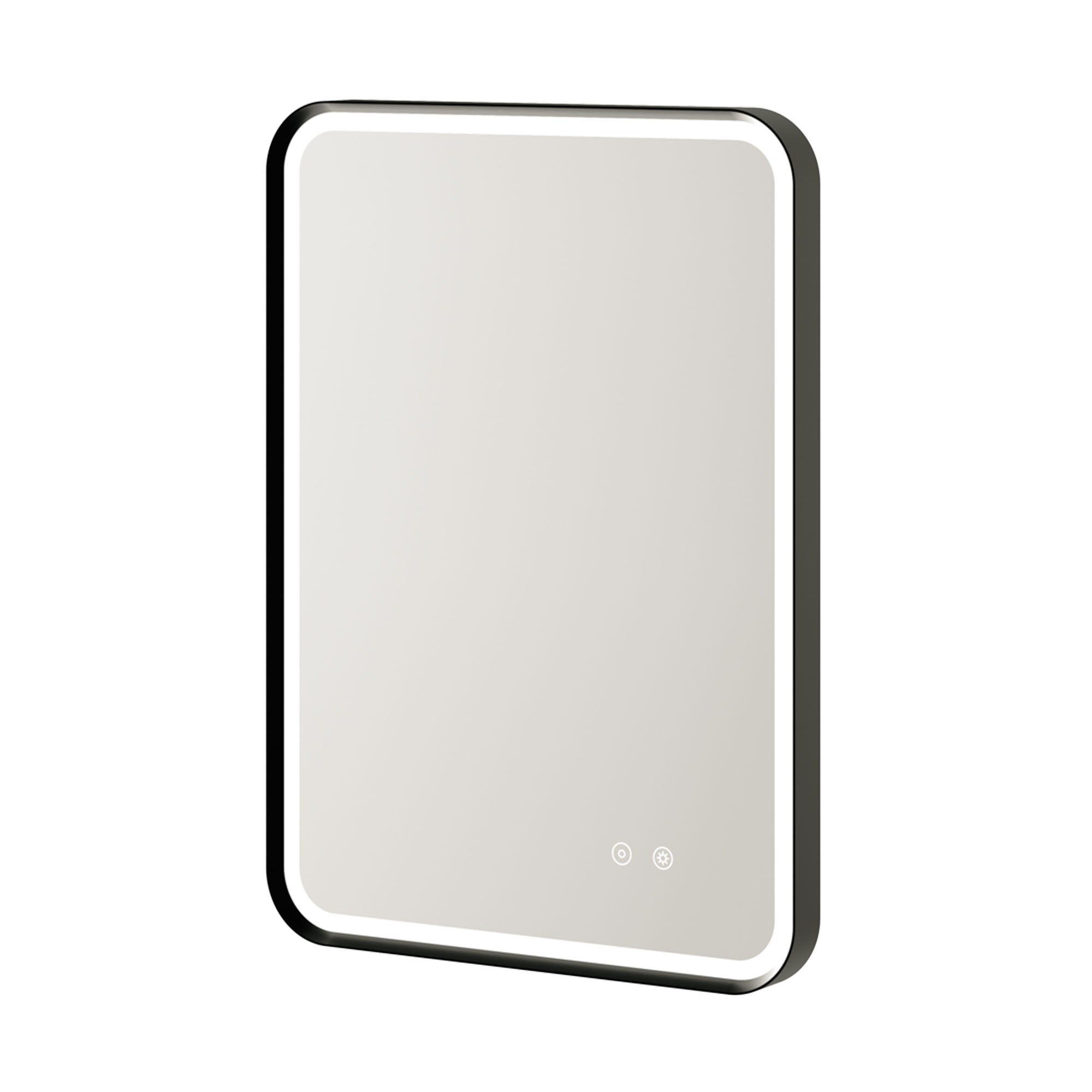 granlusso lucca led bathroom mirror 500x700mm black