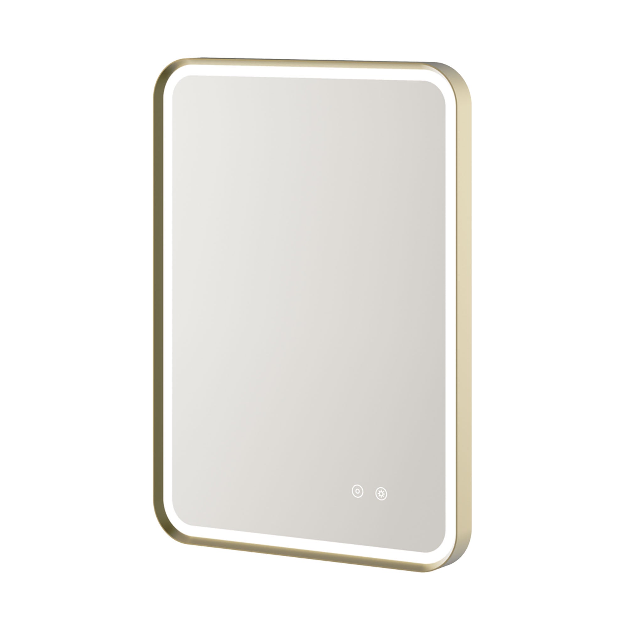 granlusso lucca led bathroom mirror 500x700mm brushed brass