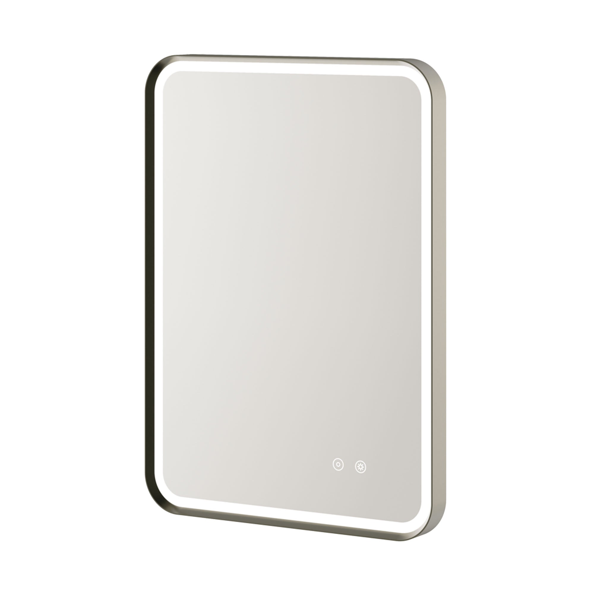 granlusso lucca led bathroom mirror 500x700mm gunmetal