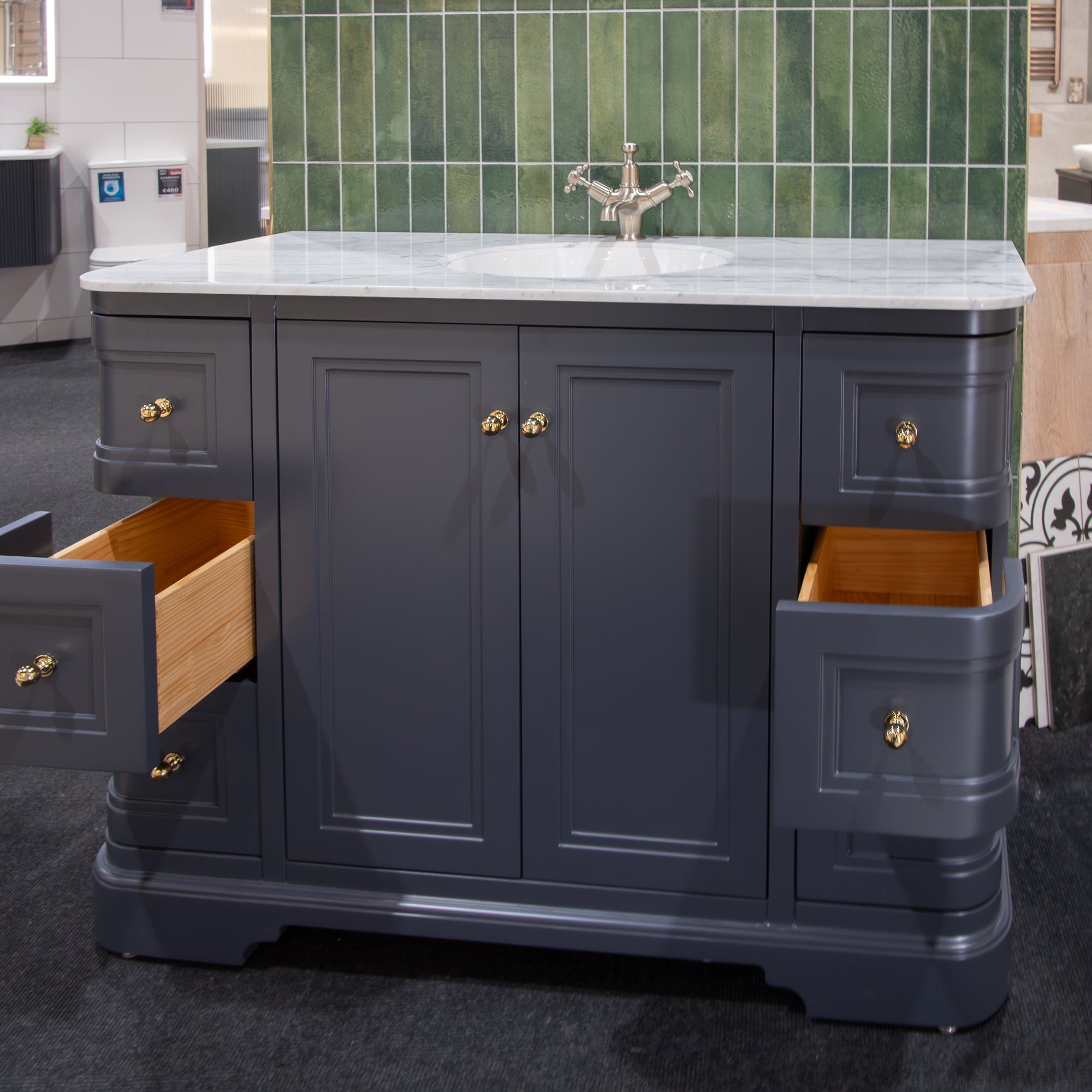Granlusso New Hampton 1200 Floorstanding Vanity Unit With Worktop and Basin