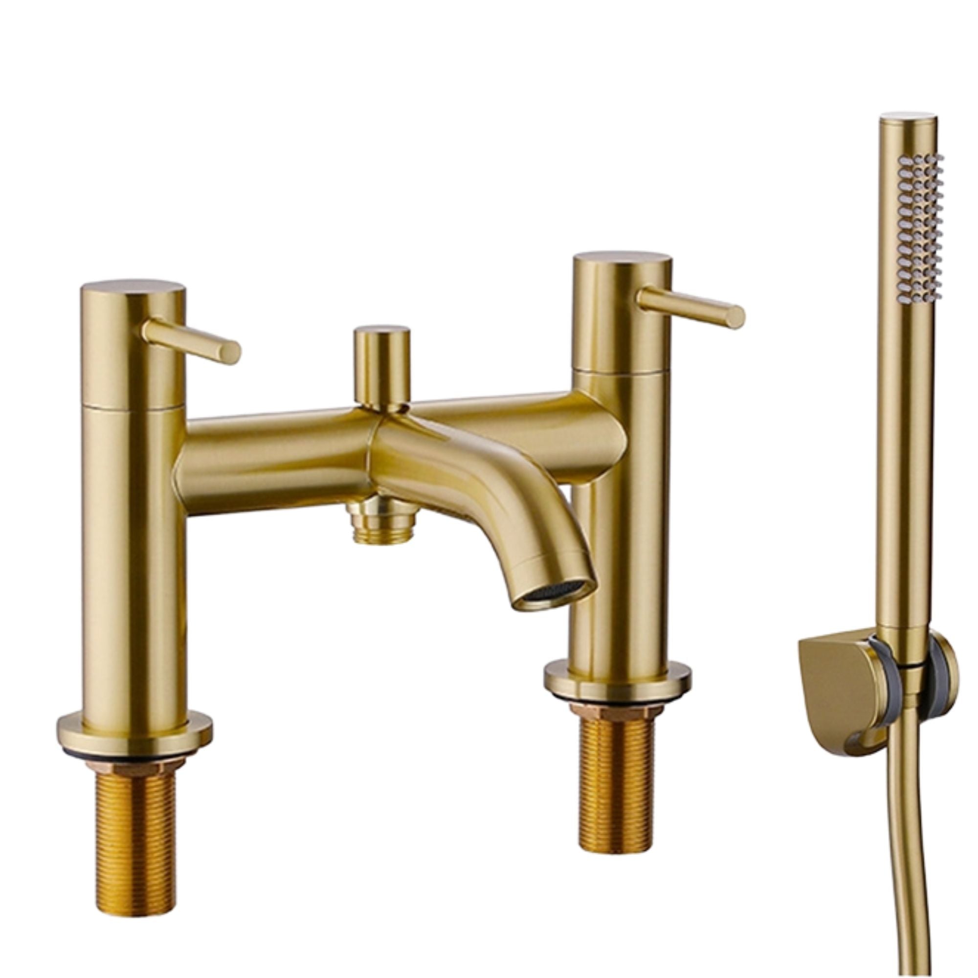 Granlusso portofino bath shower mixer pencil handset brushed brass