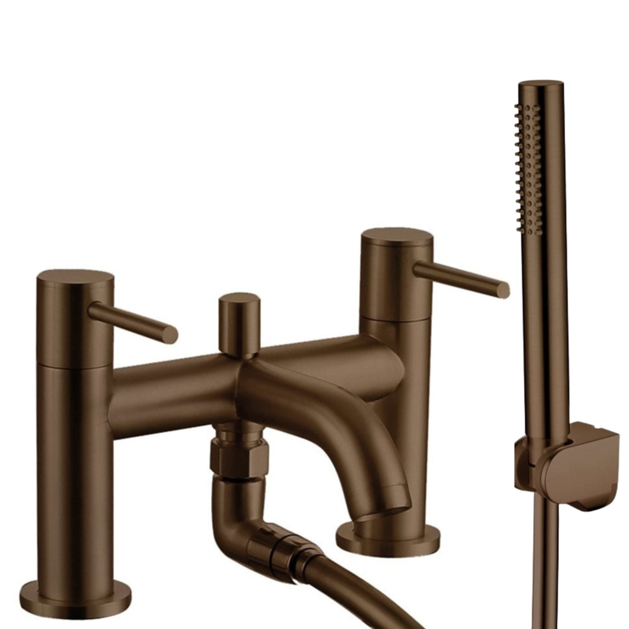 Granlusso Portofino Bath Shower Mixer With Handset Kit Brushed Bronze